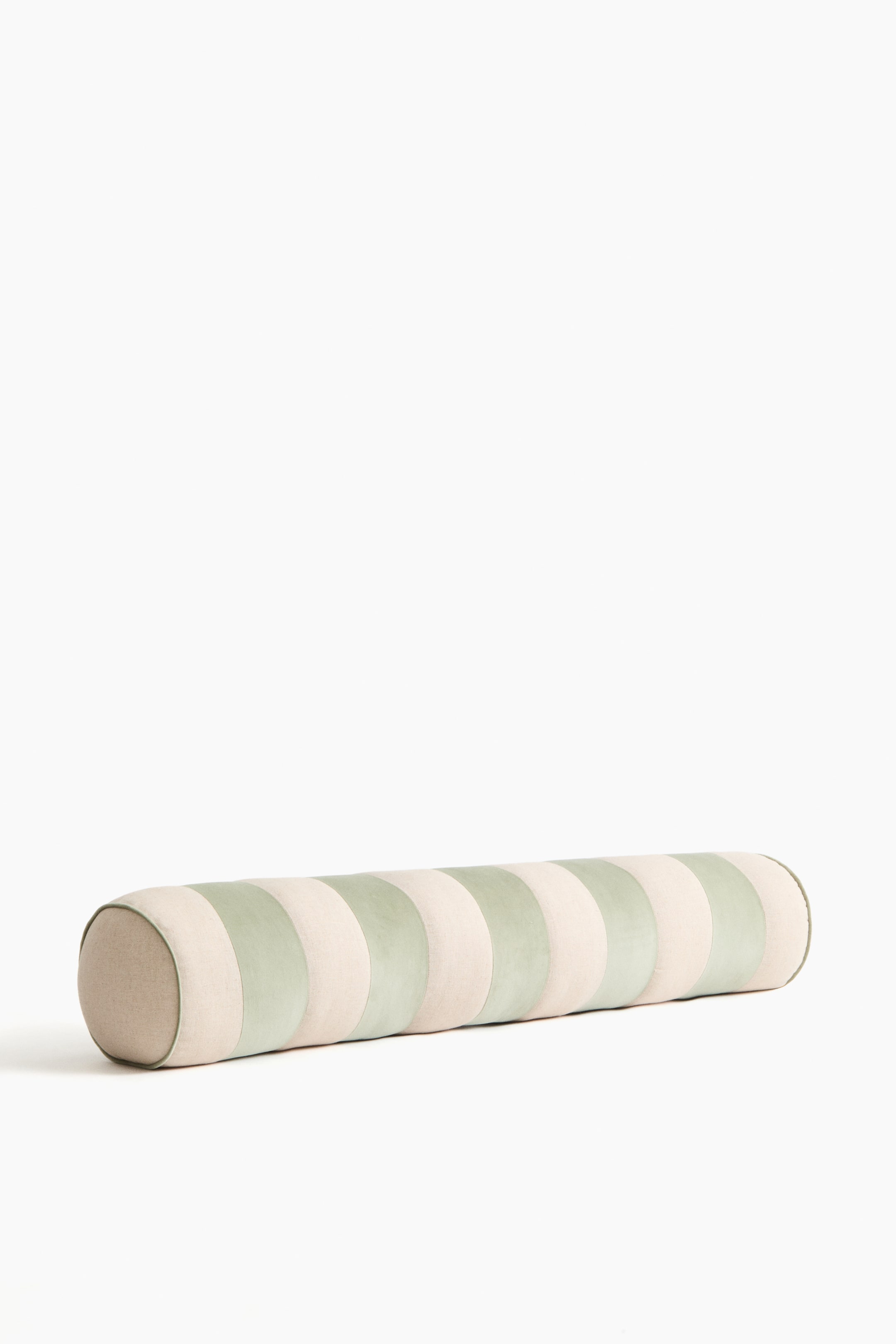 Büyük resmi görüntüle: Linen-blend bolster - Light beige/Green striped - Home All | H&M TR 1