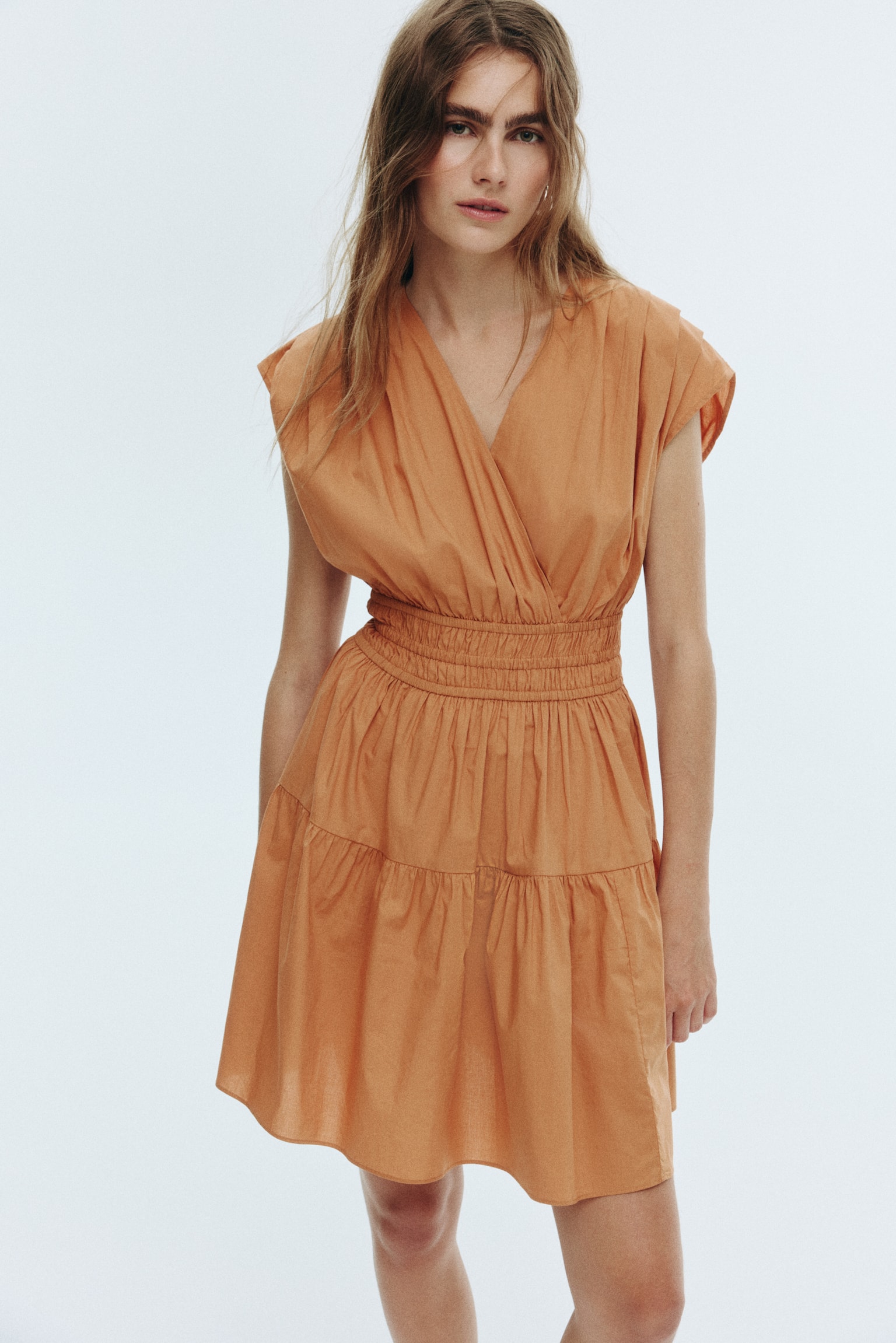 棉質洋裝 - 橘色/黑色/印花/酒紅色/佩斯利變形蟲圖騰/黑色 - 3