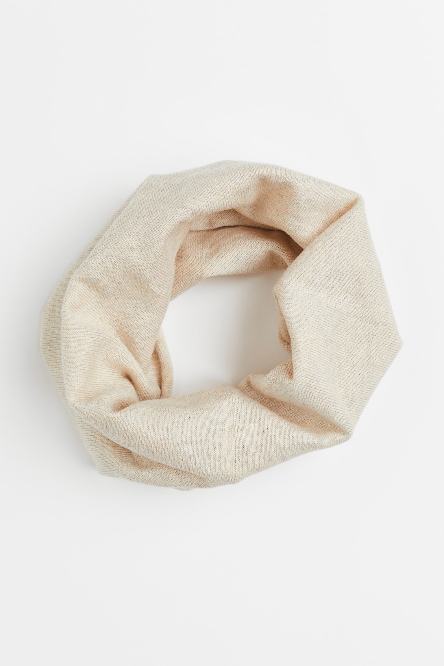 Cotton Silk Tube Scarf - Light beige marle - 1