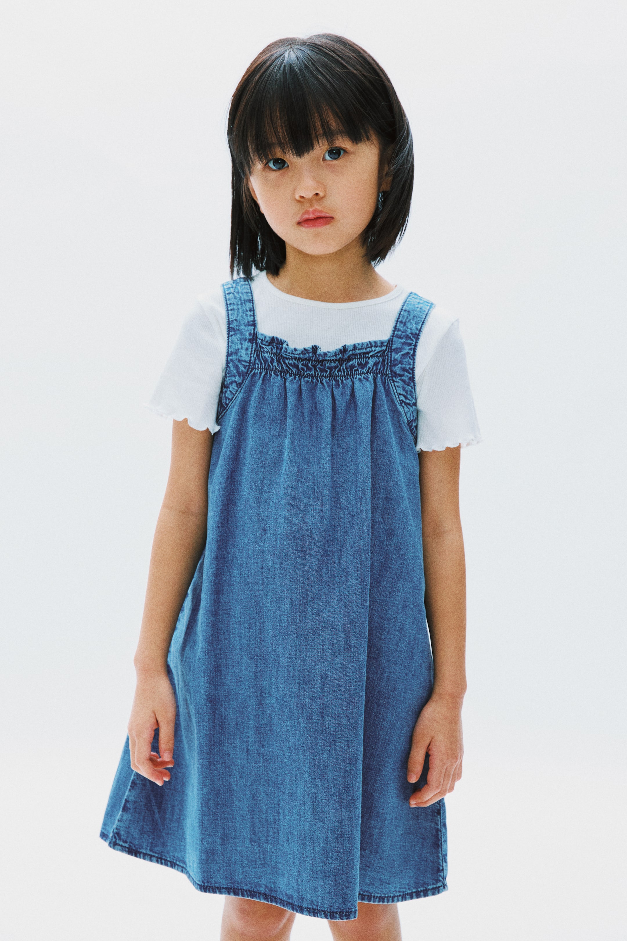 이미지 확대 보기: A라인 데님 드레스 - 데님 블루 - Kids | H&M KR 1