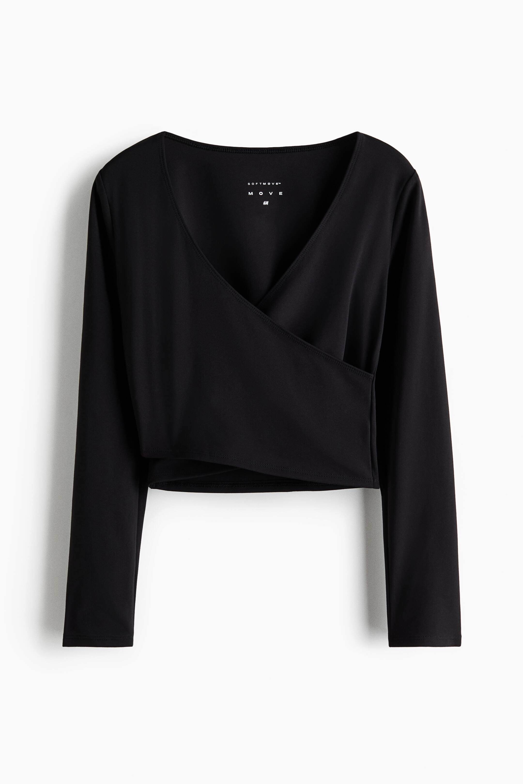 Переглянути збільшене зображення: Спортивний топ на запах - Black - Kids | H&M UA 1