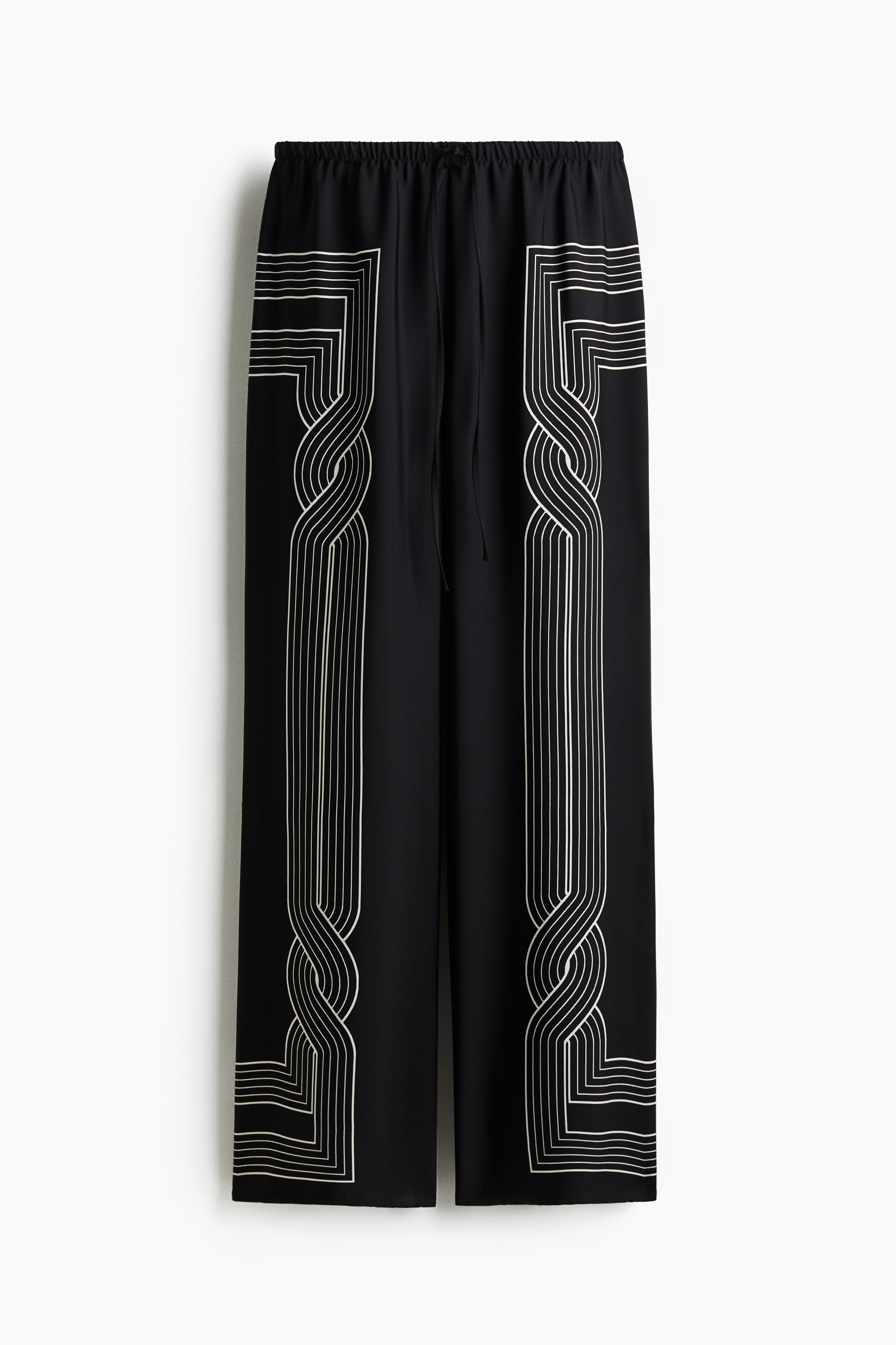 Print Pull On Pants - Black/Pattern