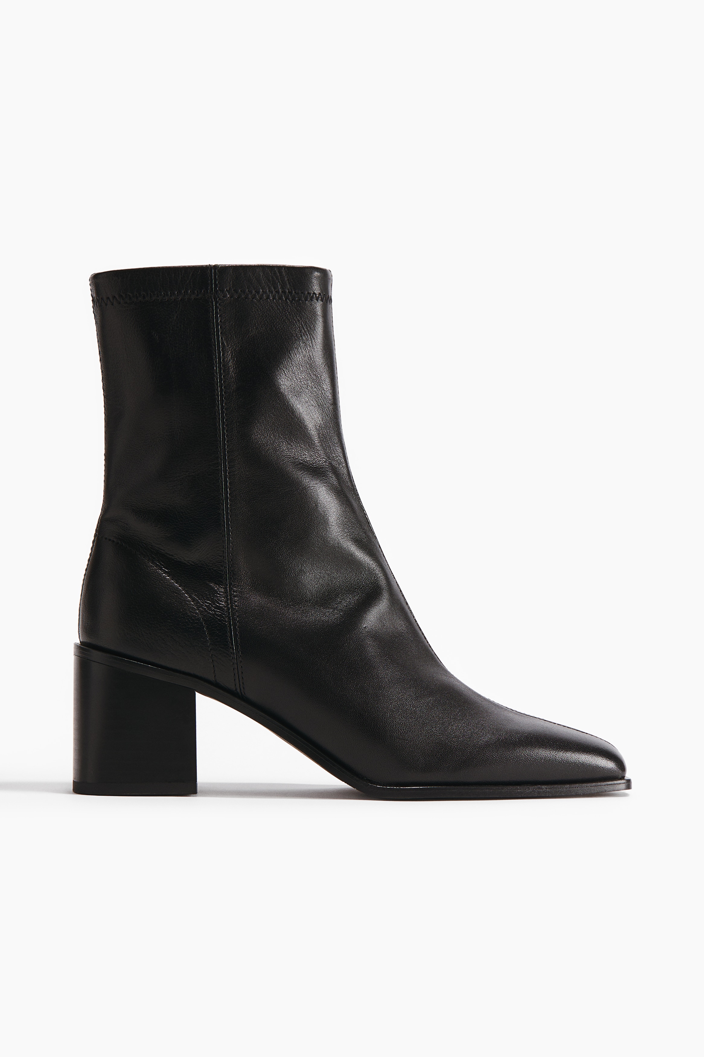 H & M - Leather ankle boots - ブラック H & M - Leather ankle boots - ブラック