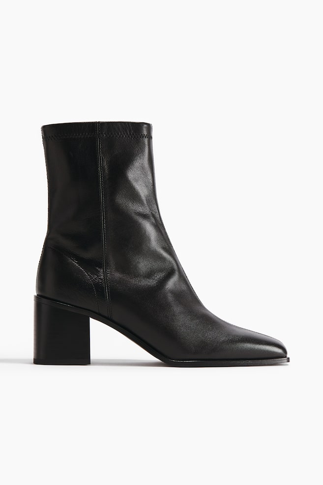 Bottines en cuir - Noir/Marron foncé - 1
