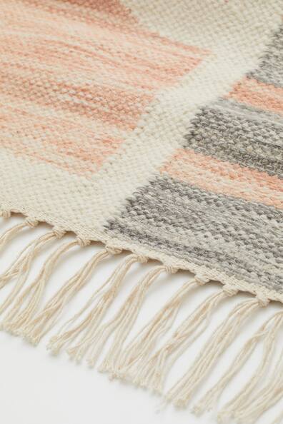 Patterned Wool-blend Rug - Light orange/patterned - Home All | H&M US