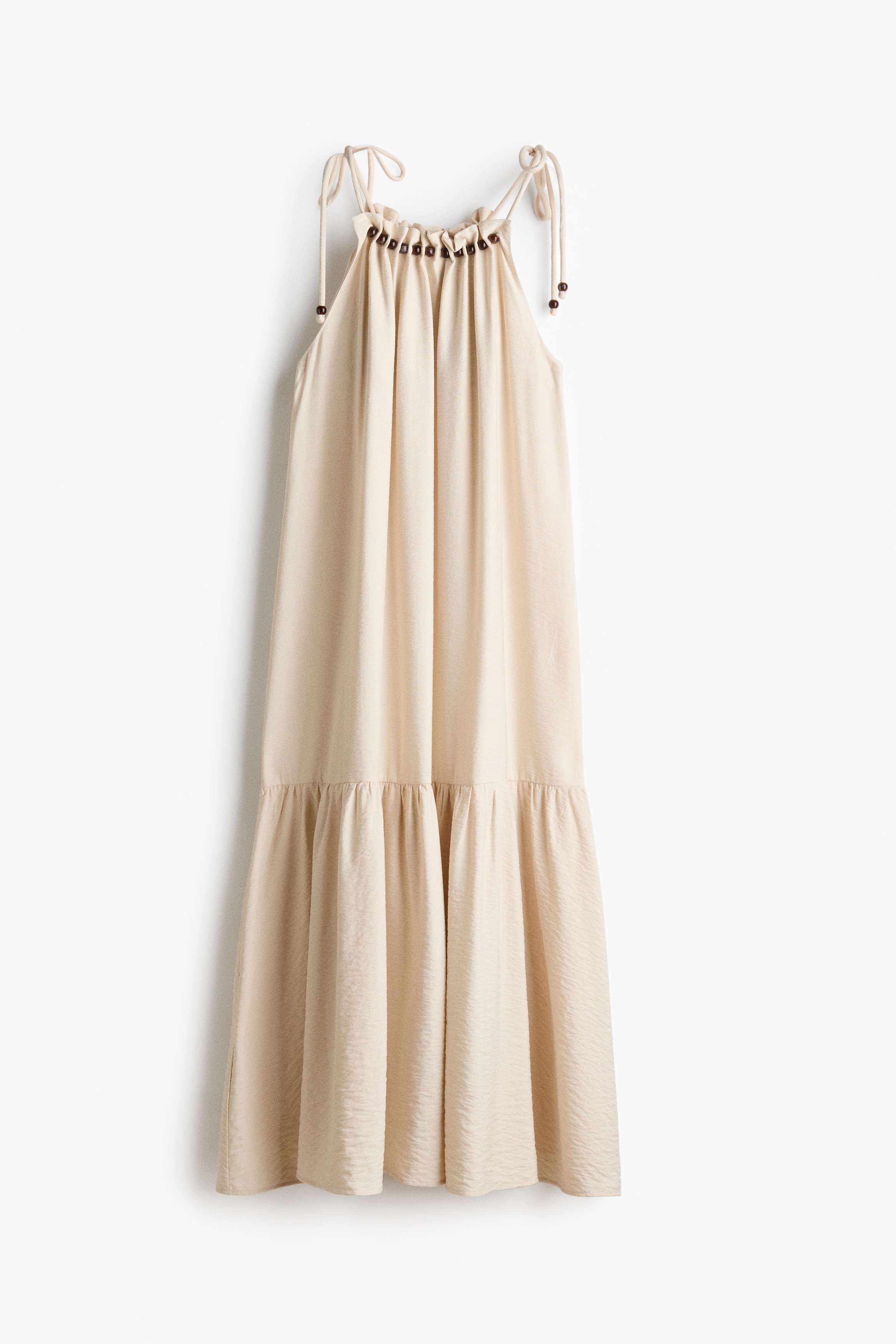 Long tie-strap dress - Light beige