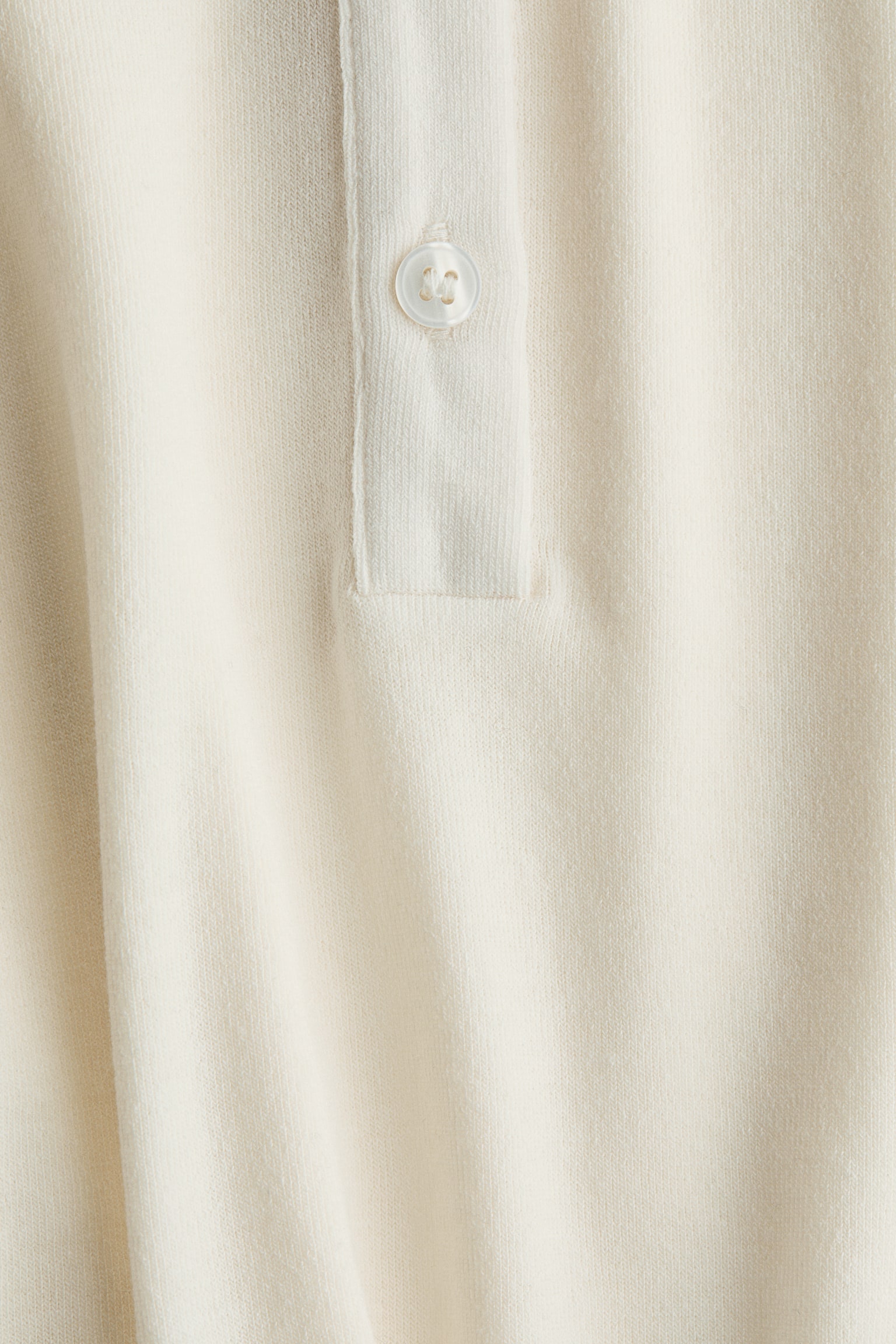 Женское поло H&M Jersey Polo Shirt, цвет: Слоновая кость — фото 5