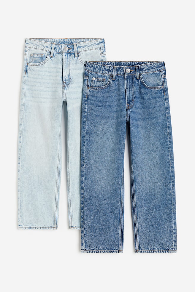 2-pack Loose Fit Jeans - Denimblå/Ljus denimblå/Tvättad svart/Ljus denimblå - 2