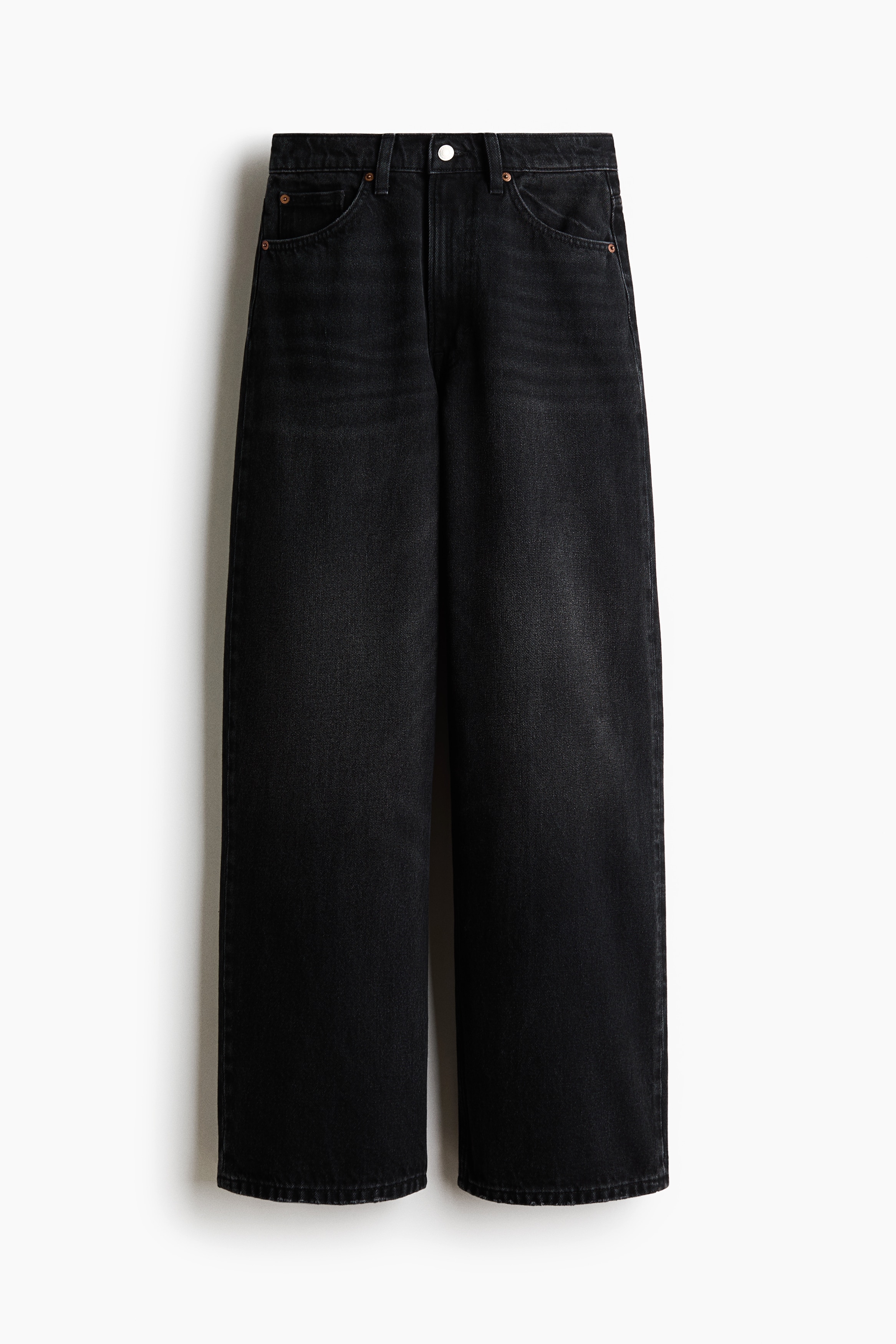 Baggy High Waist Jeans - Mörk denimgrå/Ljus denimblå