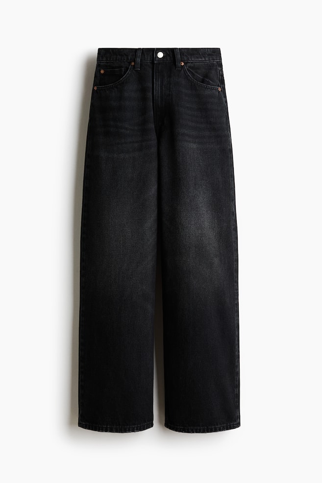 Baggy High Waist Jeans - Gris denim oscuro - 1