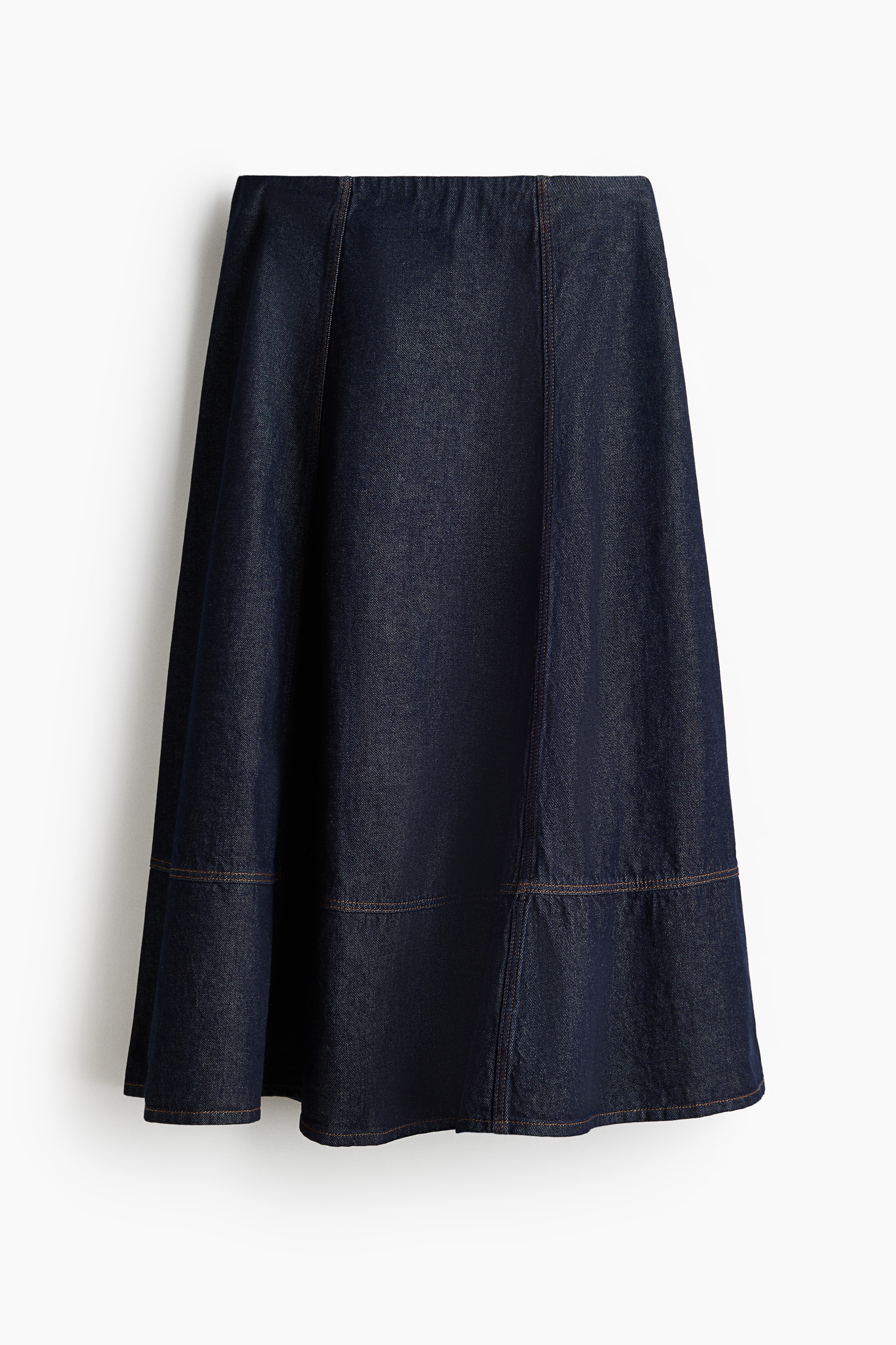 A-line Denim Midi Skirt