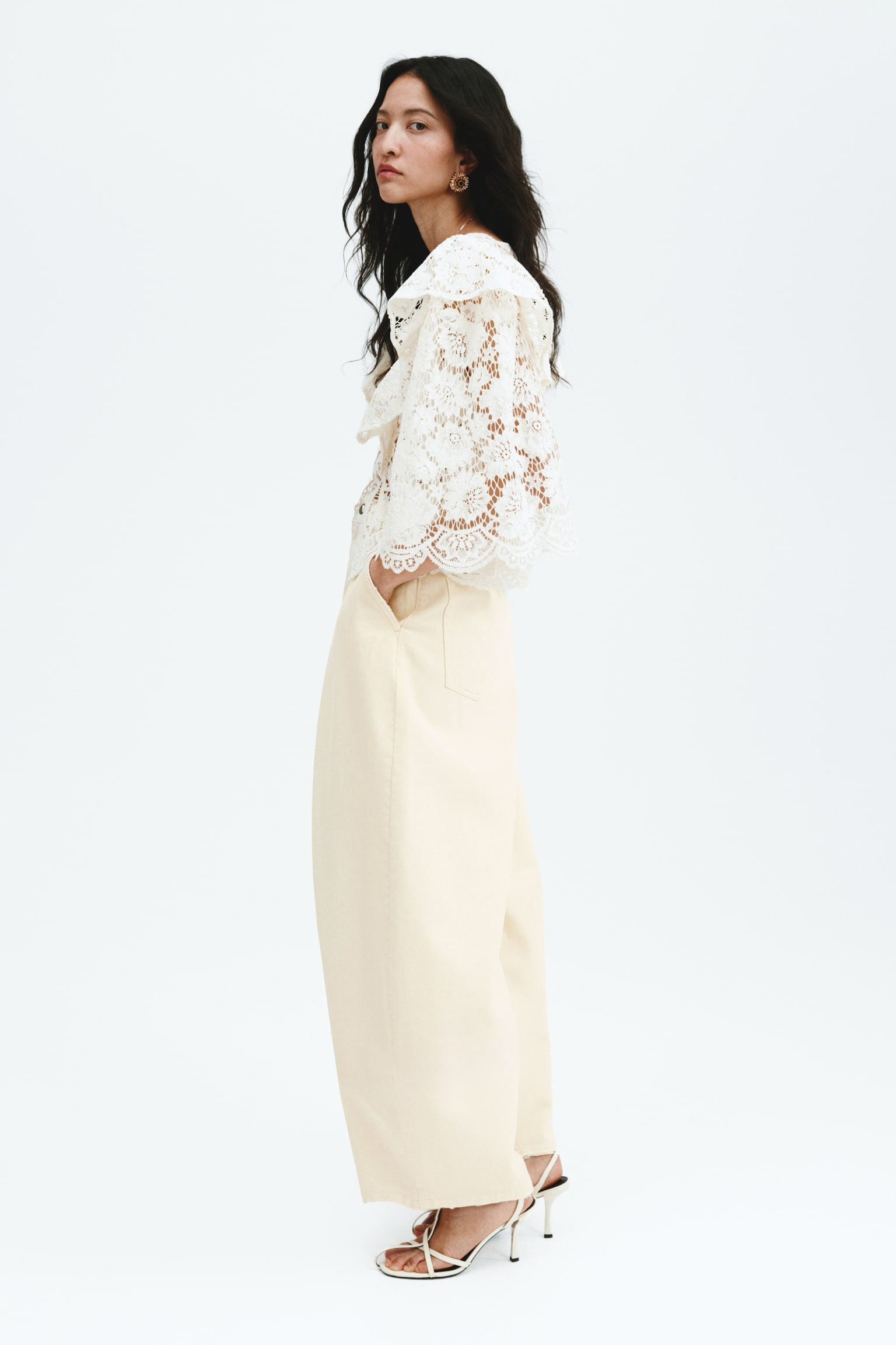 Barrel Leg Regular Waist Jeans - Pale yellow - 4