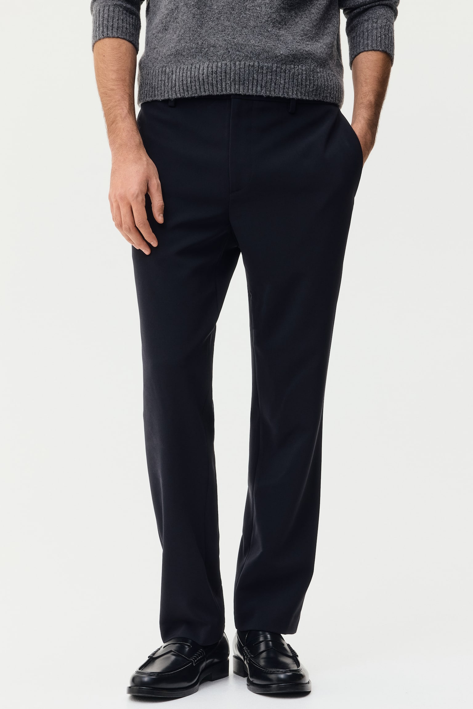 Slim Fit Tailored trousers - Navy blue/Black - 4