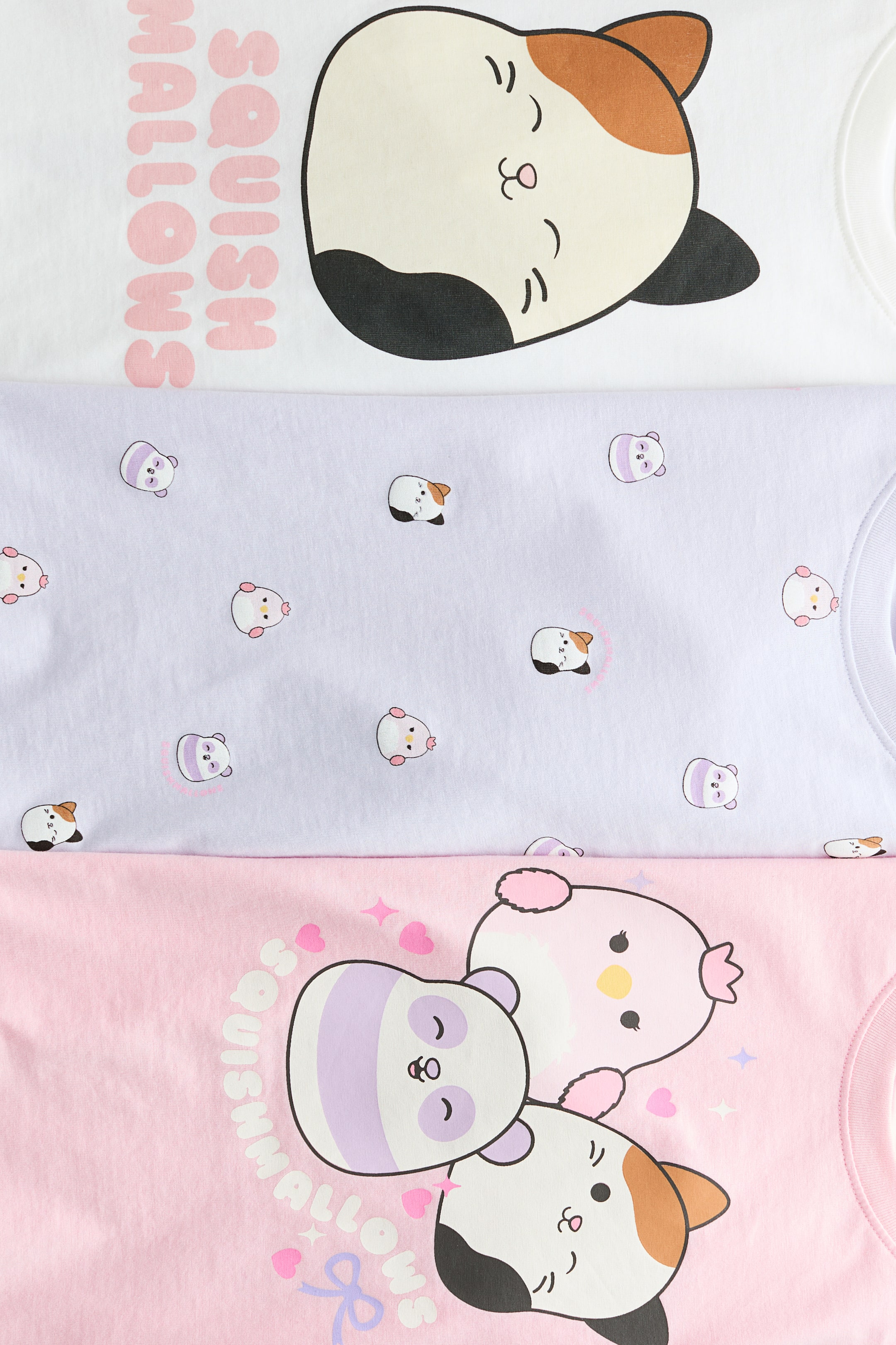 3-pack printed jersey tops - Pink/Squishmallows - Kids | H&M IE