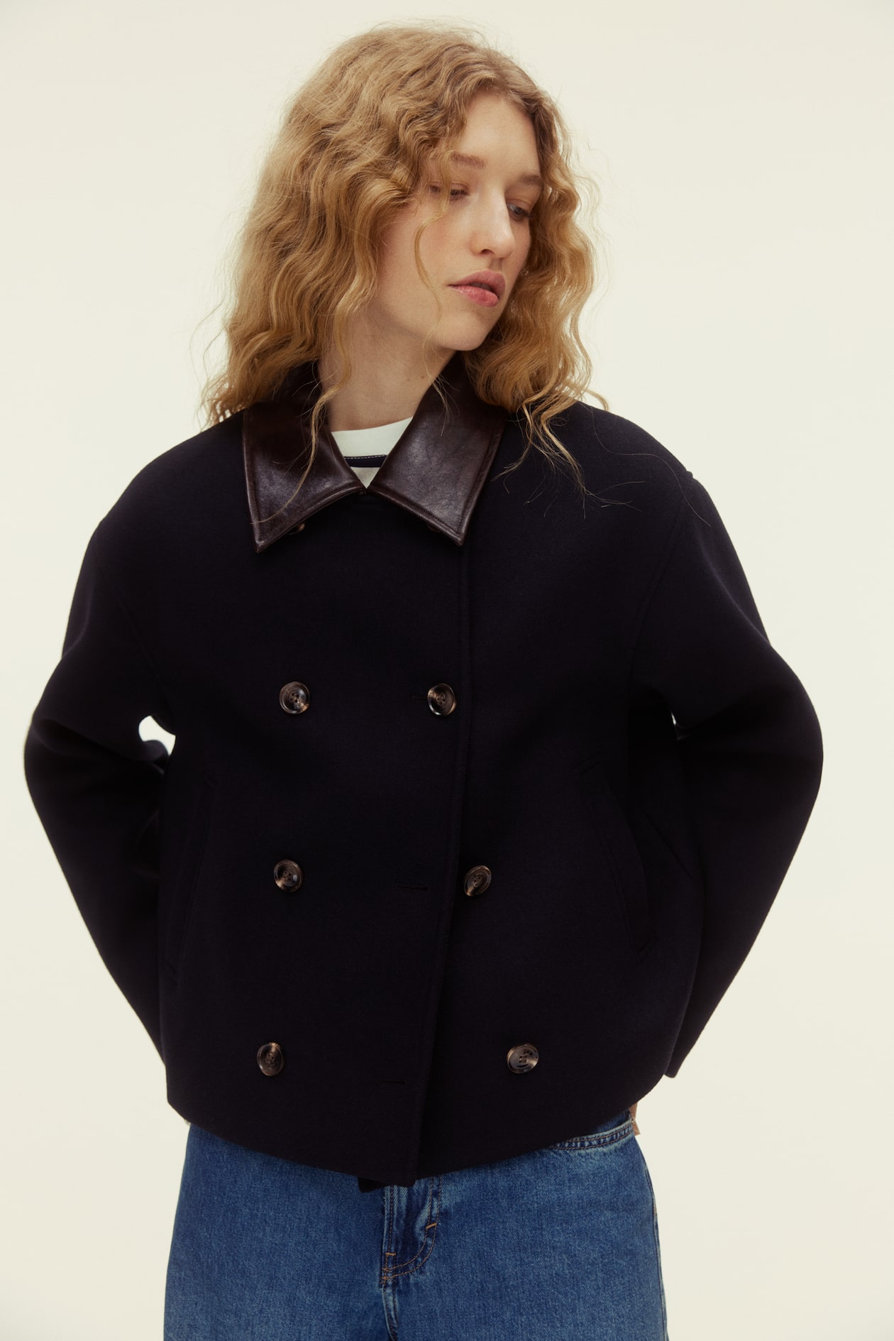 Wool-Blend Pea Coat - image 5
