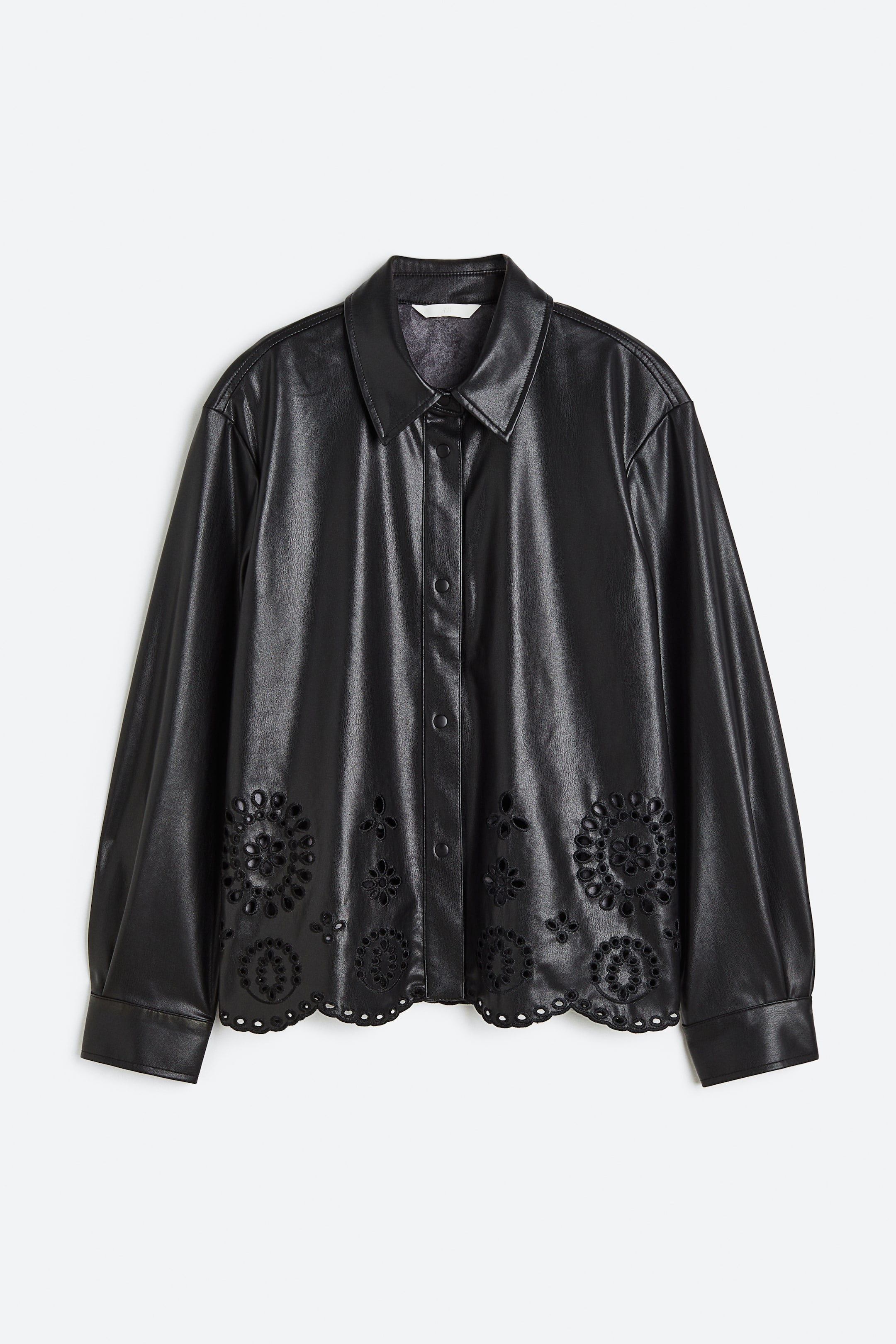 Ver imagem maior: Camisa com bordado inglês - Preto - SENHORA | H&M PT 1