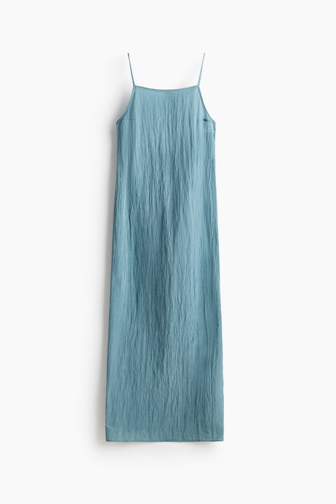 Low-Back Crêpe Dress - Turquoise/Olive green - 1