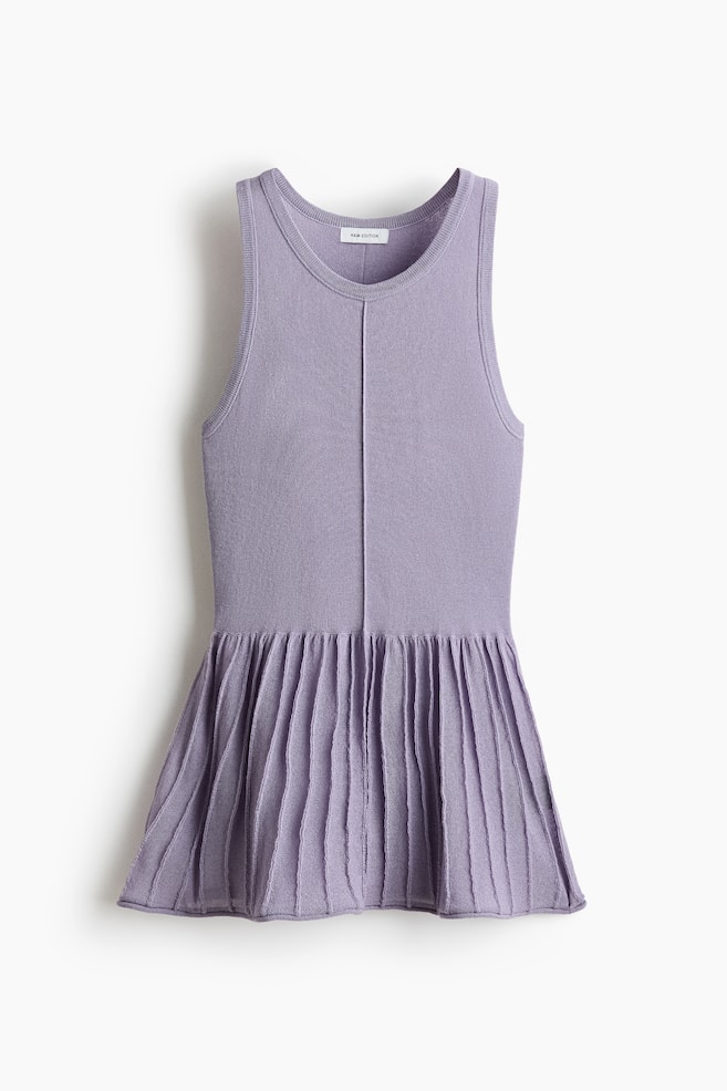 Knit Peplum Top - Dusty purple - 1