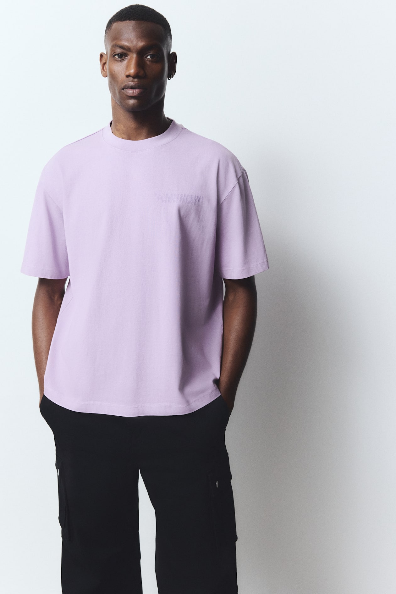Boxy Fit Washed T-shirt Purple/Paris France Men H&M IN