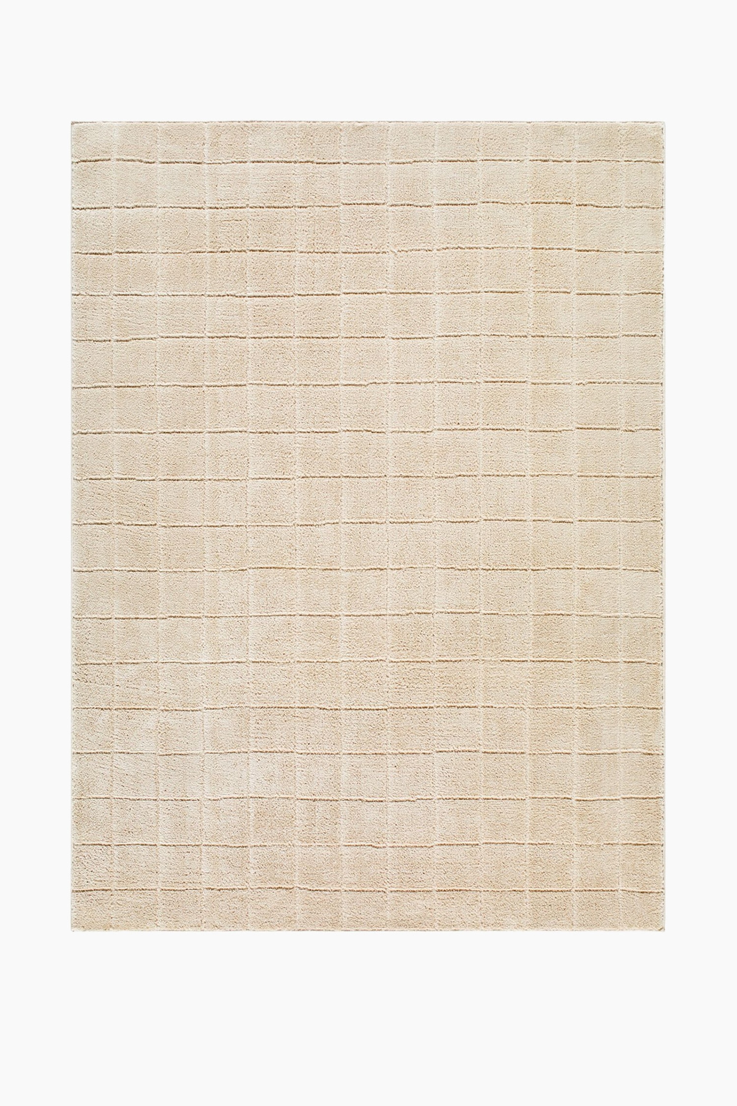 Cascade Modern High Pile Designer Rug - Beige/Ivory