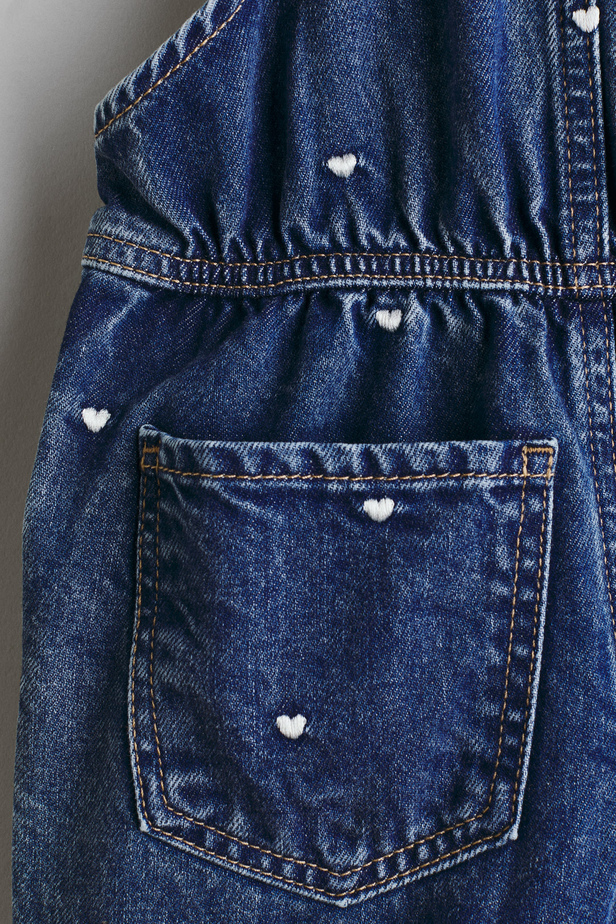 Patterned Denim Overalls