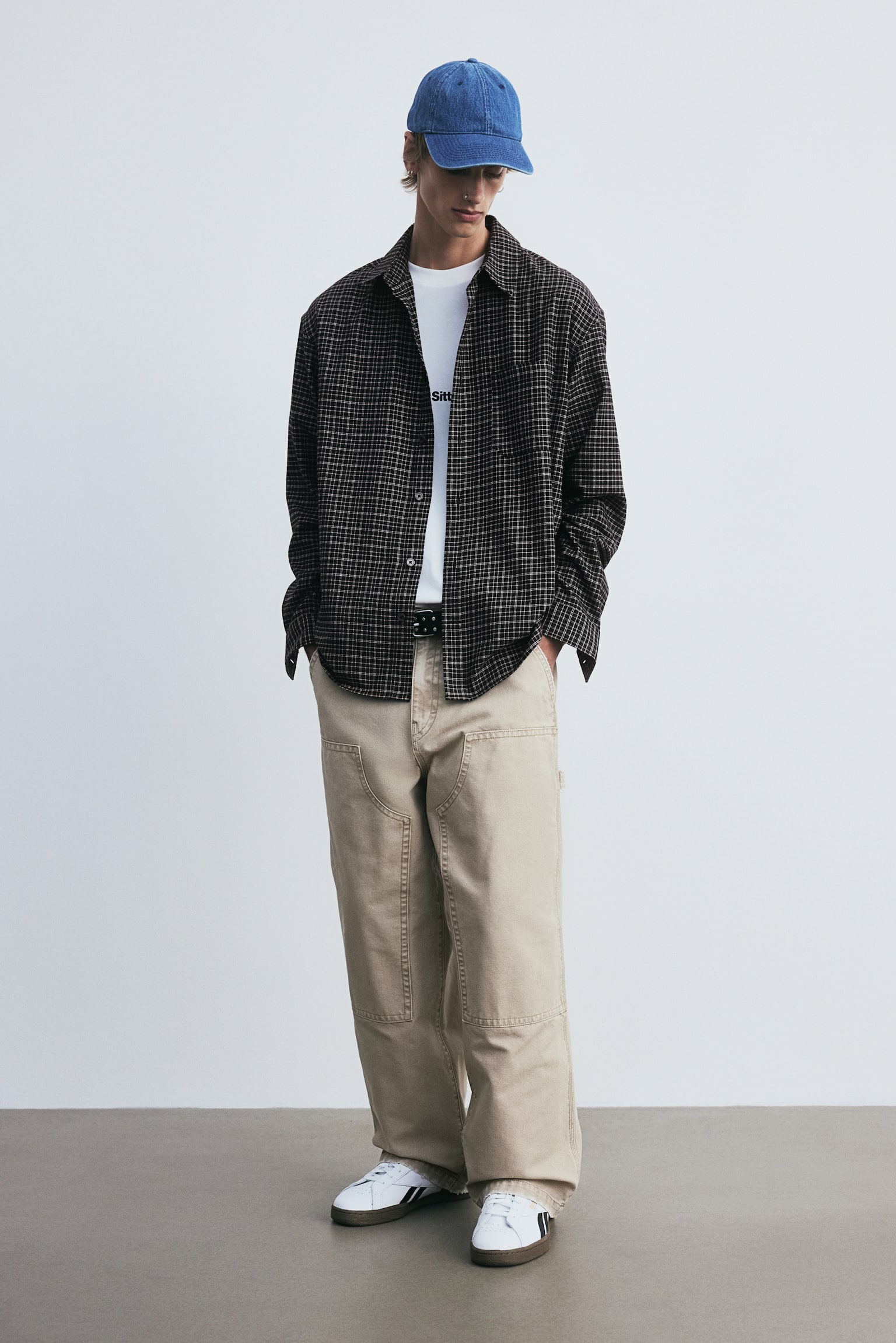 Loose Fit Shirt - Dark brown/Checked/Dark blue/Checked/Grey/Checked/Black/Checked/Beige/Checked - 4