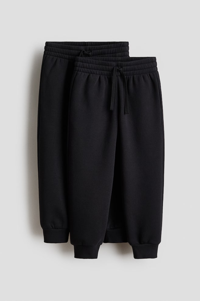 2-pack sweatshirt joggers - Black/Navy blue/Black/Light grey/Dusty blue/Beige/Light grey marl - 1
