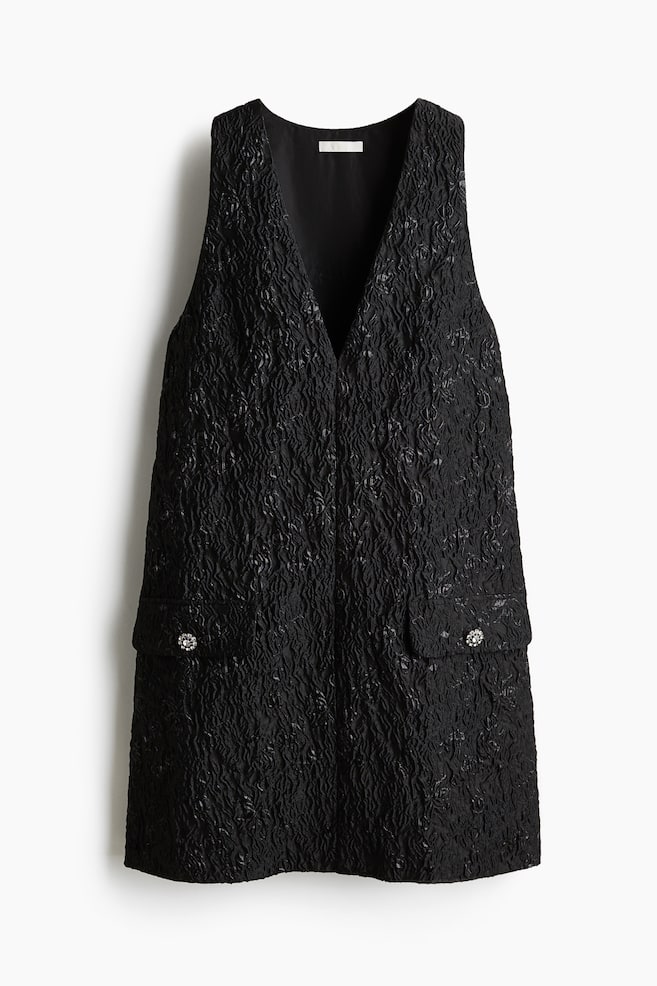 Minirobe en tissu jacquard - Noir - 1