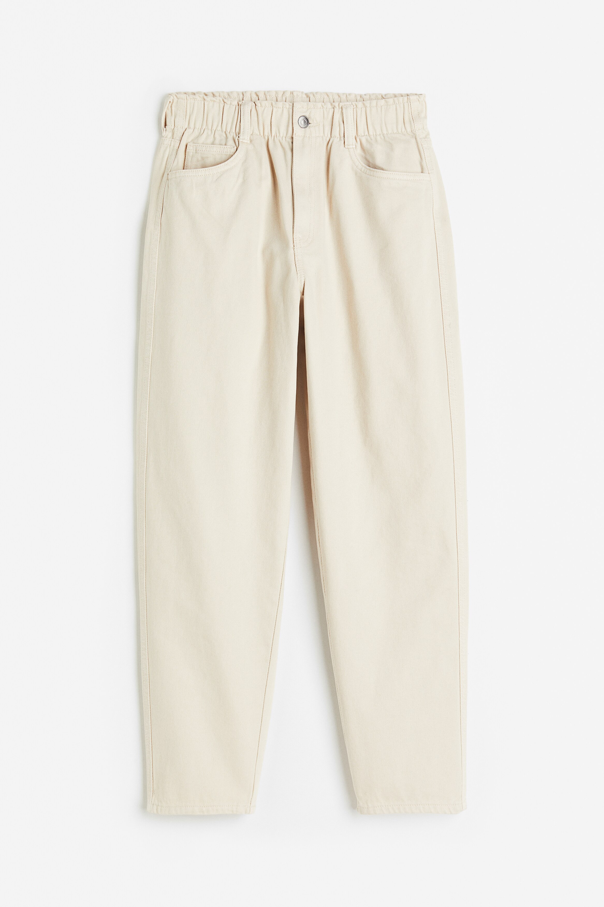 High Waist Twill trousers - Light beige - Ladies | H\u0026M