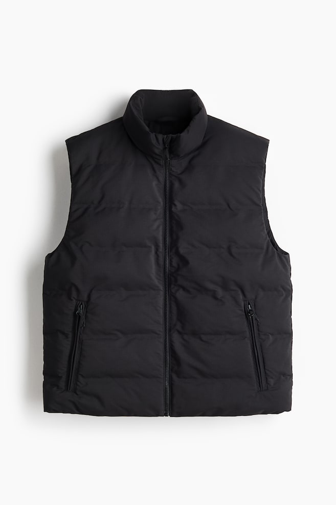 Windproof & Water-Repellent Puffer Vest - Black - 1