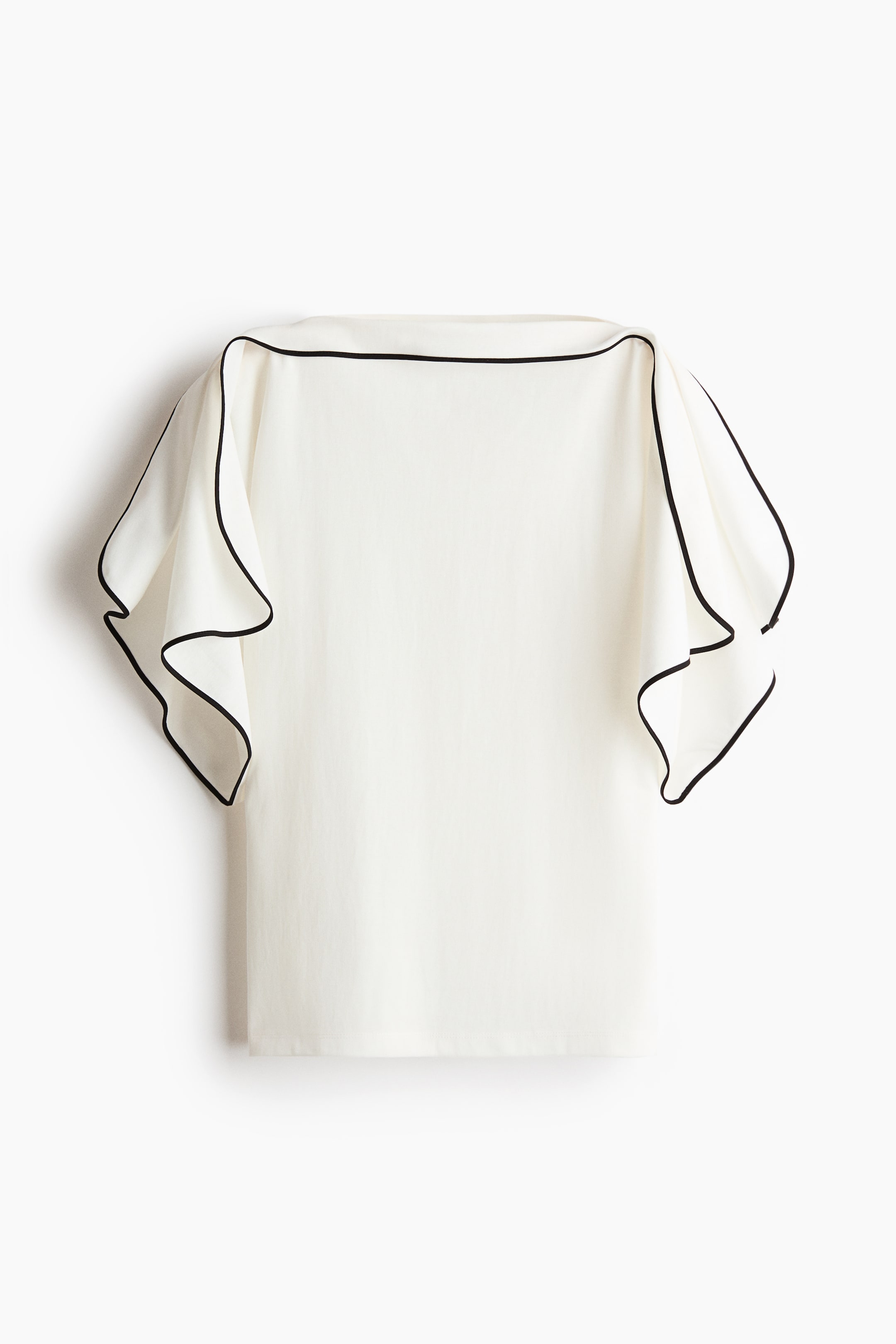 View larger image: Flounced boat-neck top - Ivory - Ladies | H&M 1