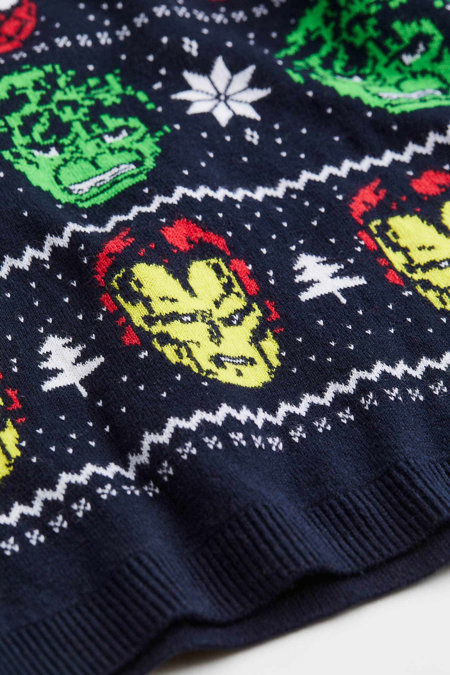 Jacquard Knit Cotton Sweater - Dark blue/Spider-Man/Dark blue/Marvel Comics/Dark blue/The Mandalorian/Green/Pokémon - 2