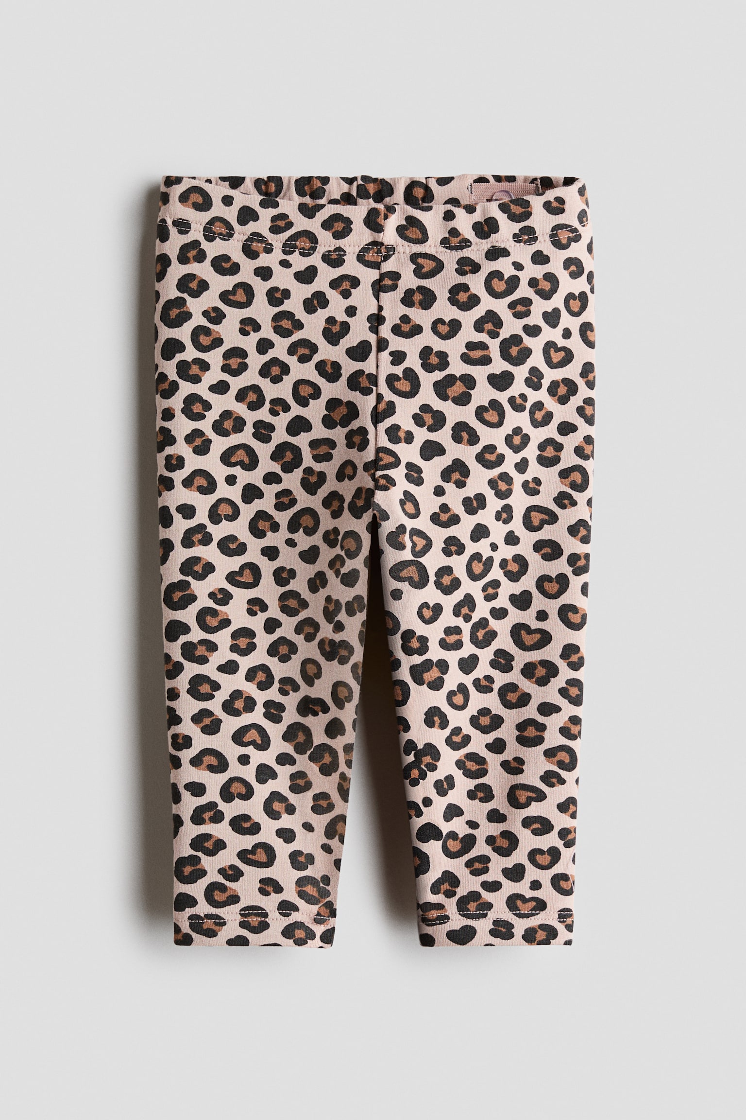 Brushed-inside leggings - Light beige/Leopard print/Light purple/Floral/Light green/Cherries/Light pink/Hearts/Cream/Cherries