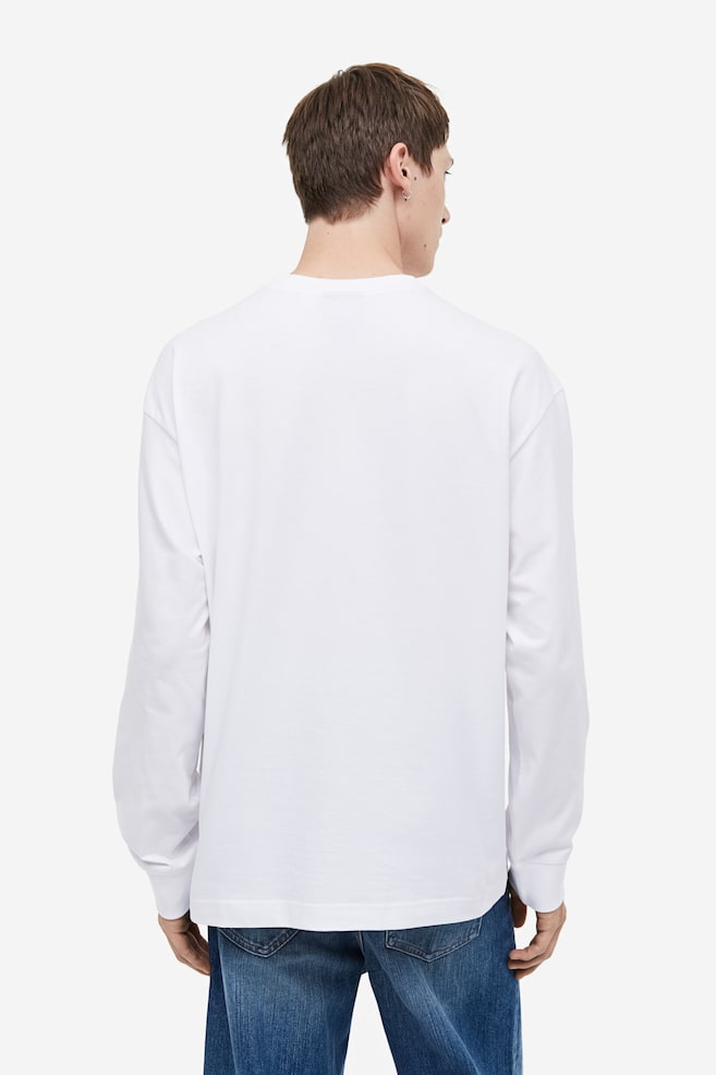 Jerseyshirt mit Print Relaxed Fit - Weiß/Nirvana/Beige/Snoopy - 3