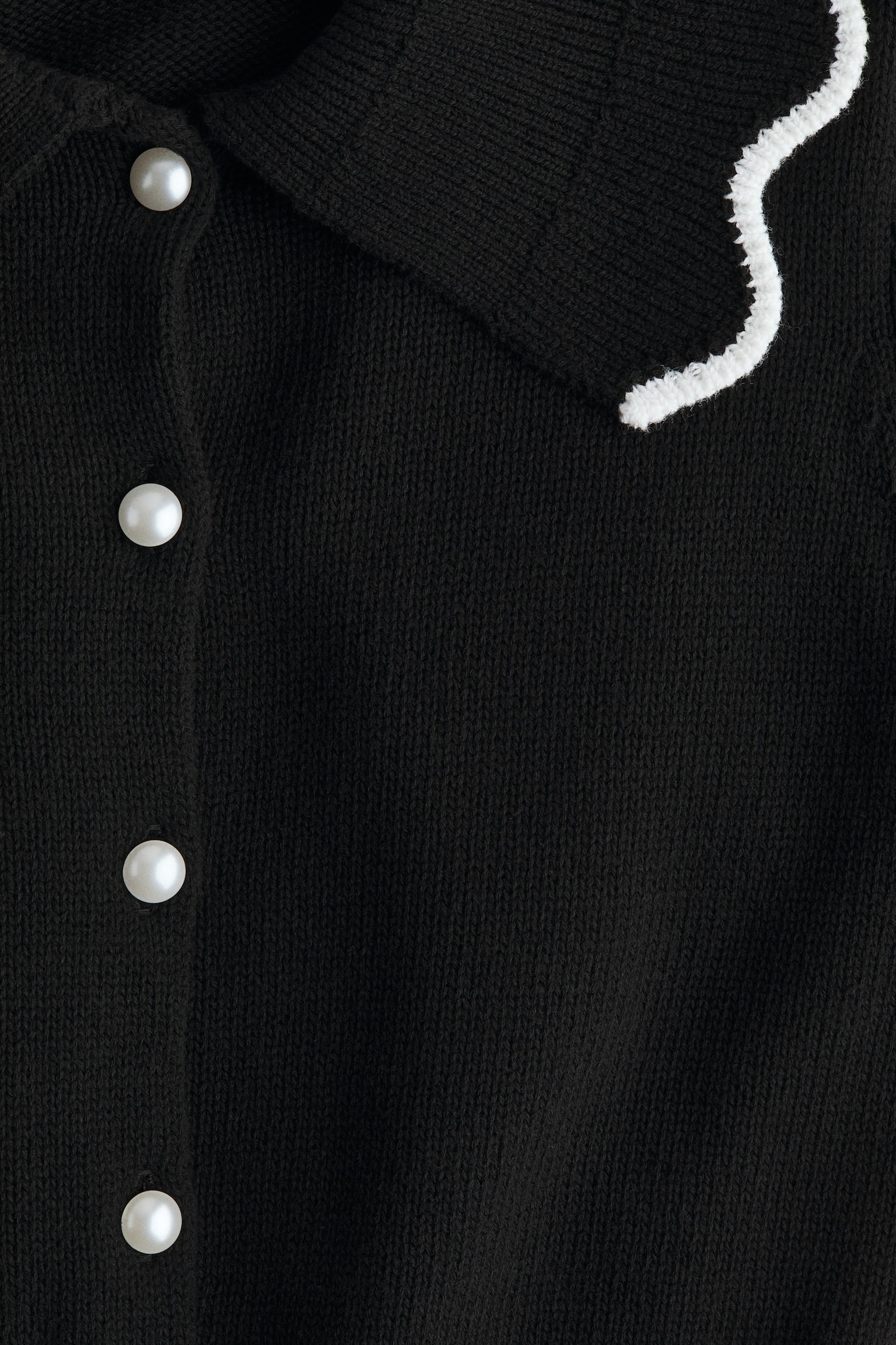襟付きカーディガン - ブラック - 4