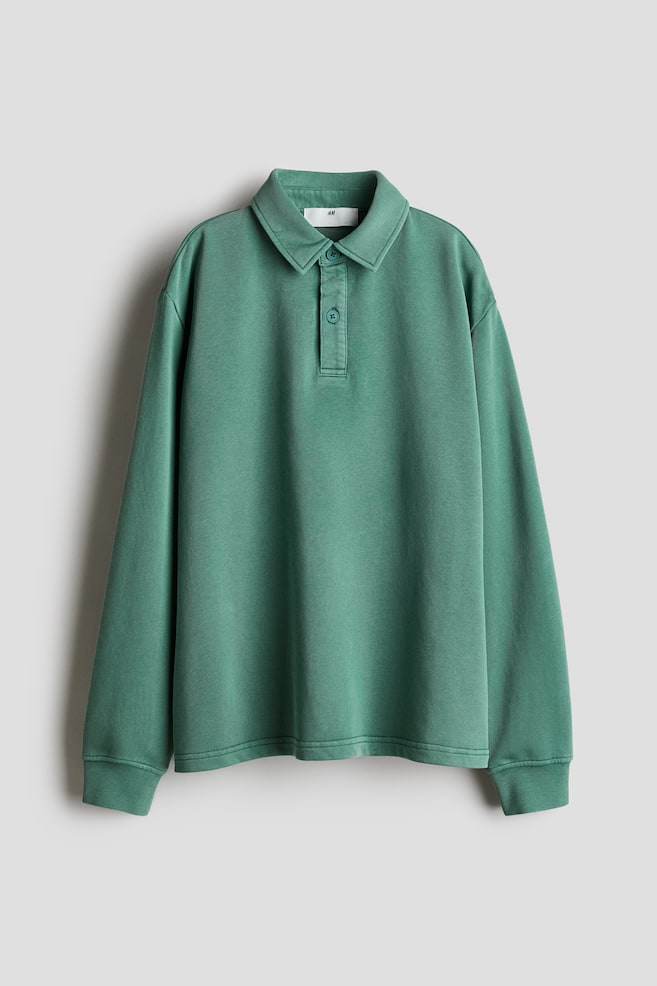 Sweatshirt polo shirt - Green - 1