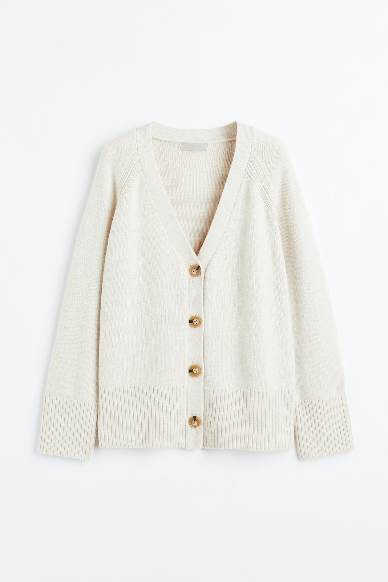 Oversized cardigan - V-neck - Long sleeve - Natural white - Ladies | H&M GB