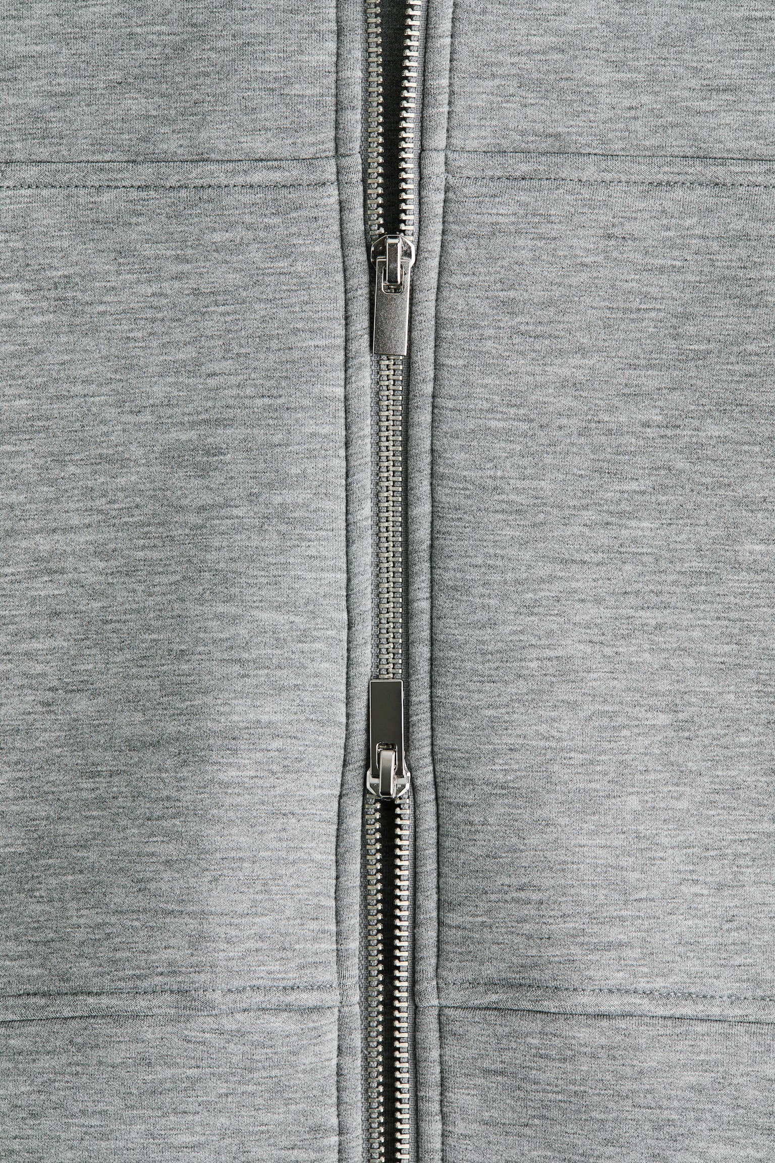 スキューバフルジップフーデッドトップス - グレーメランジ - 7