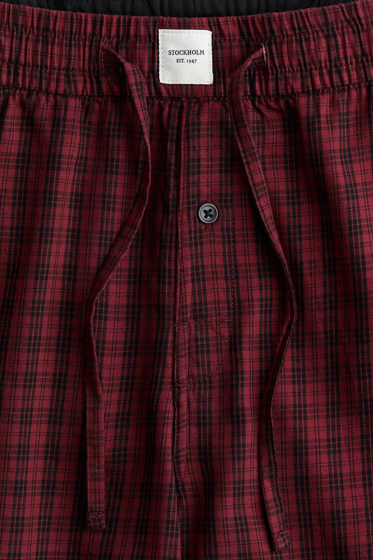 Pantalon De Pyjama Homme 100% Coton Léger - Bas De Pyjama à Carreaux Confortable Pour La Maison, Détente, Nuit