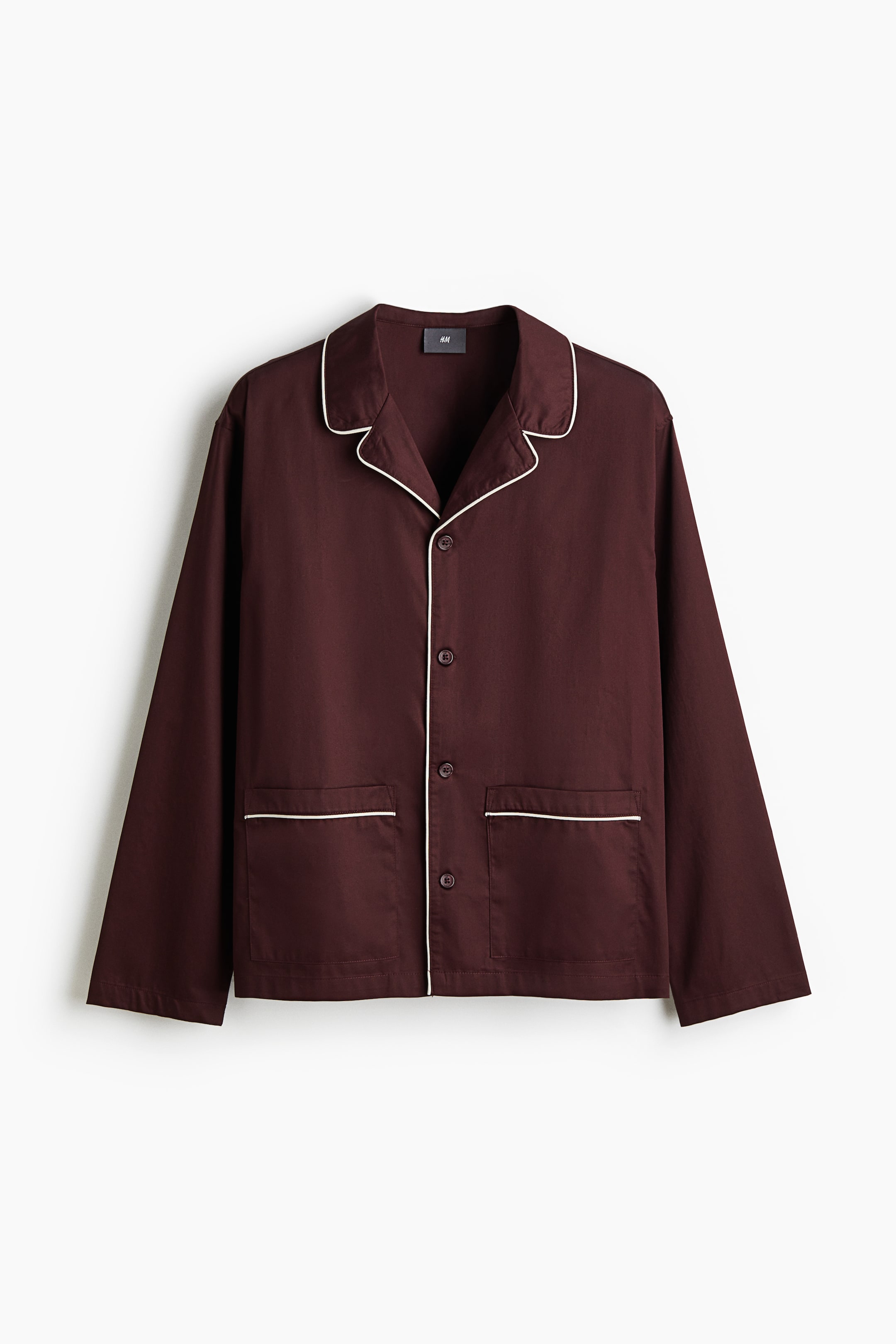 View larger image: Cotton pyjama shirt and bottoms - Burgundy - Men | H&M IN 8