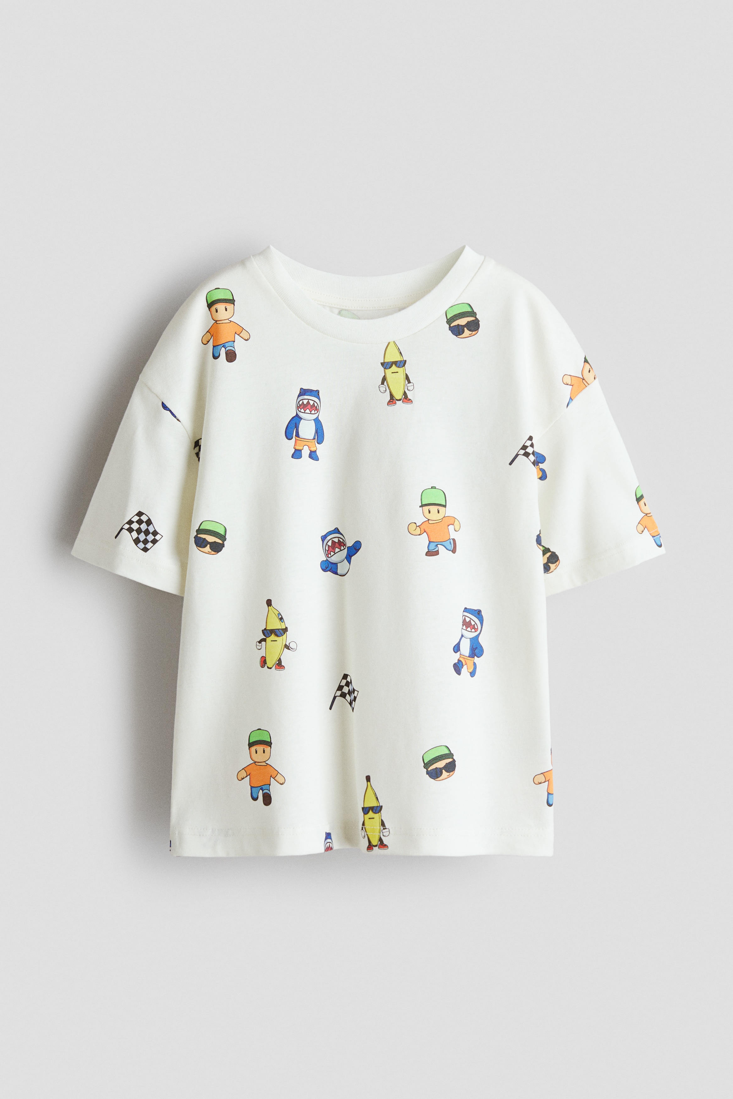 White/Stumble Guys Oversized Printed T-Shirt for kids | H&M US
