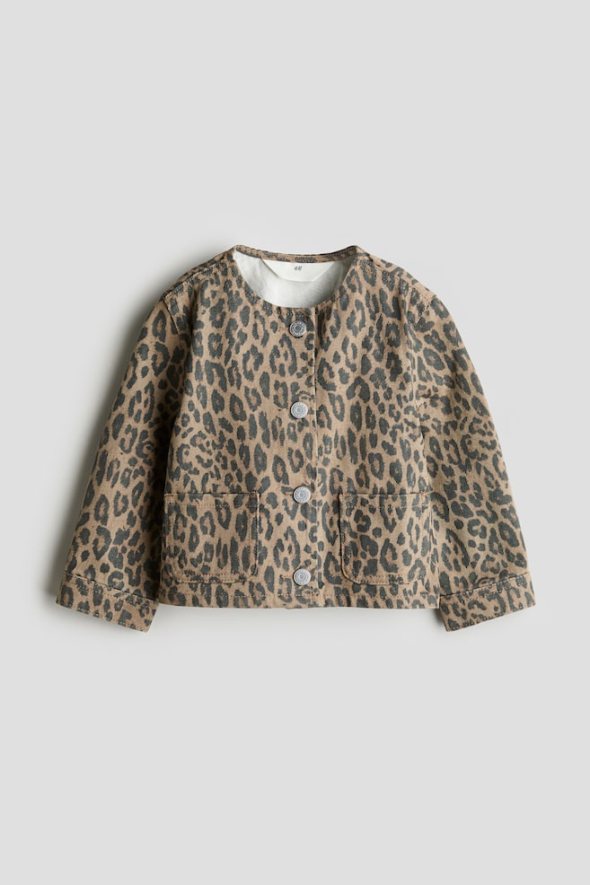 Cotton denim jacket - Beige/Leopard print - 1