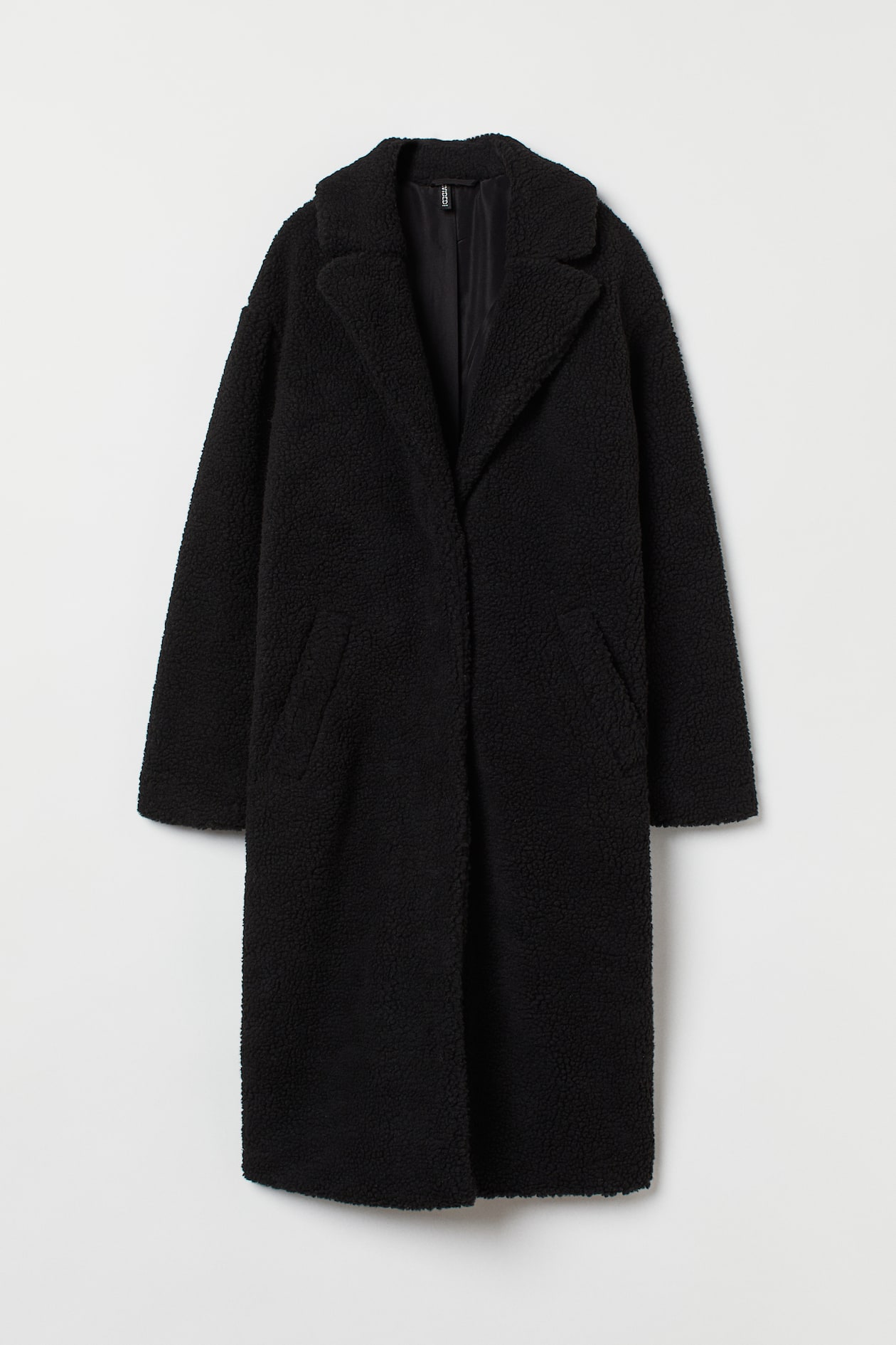 Long Faux Shearling Teddy Bear Coat - Black - Ladies | H&M US