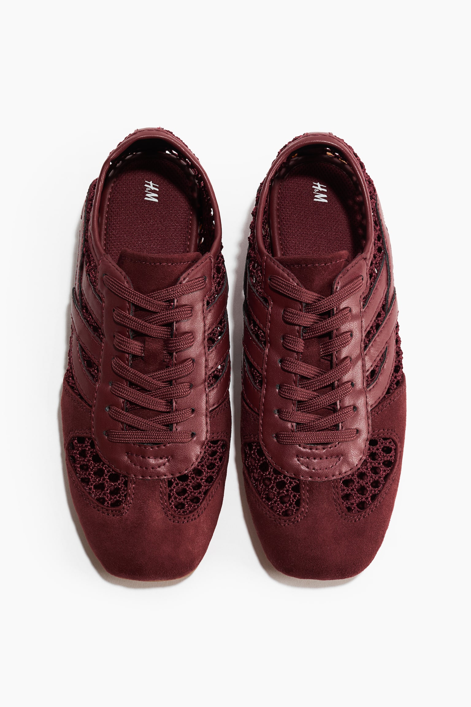 Crochet-look trainers - Burgundy - 4