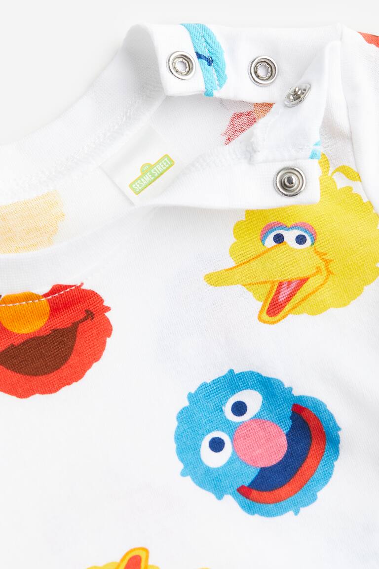 Pigiama in cotone Bianco/Sesame Street BAMBINO H&M CH