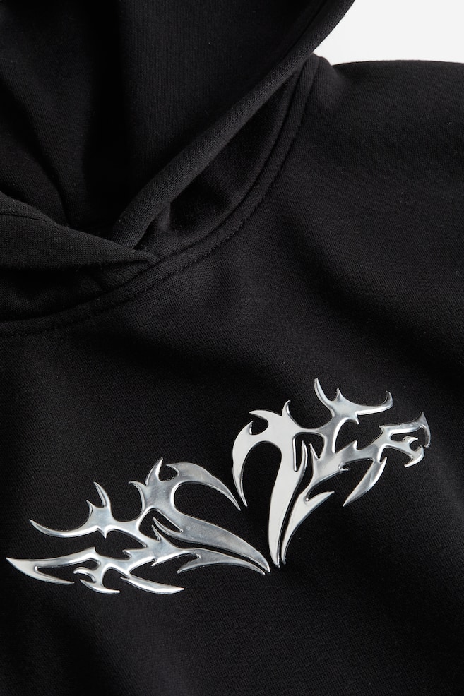 Oversized motif-detail hoodie - Black/Heart/White/Heart/Black/Other Dimensions - 3