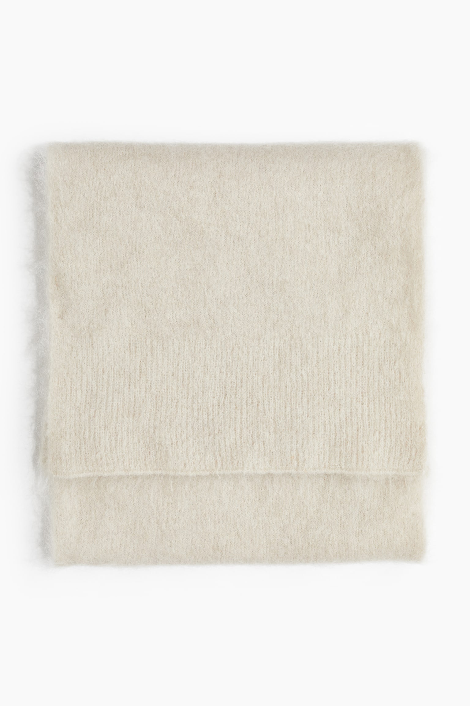 Mohair-blend scarf - Light beige/Dark grey - 2