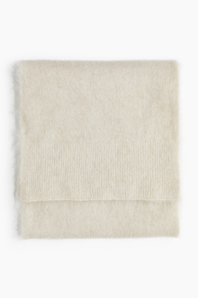 Sciarpa in misto mohair - Beige chiaro/Grigio scuro - 1