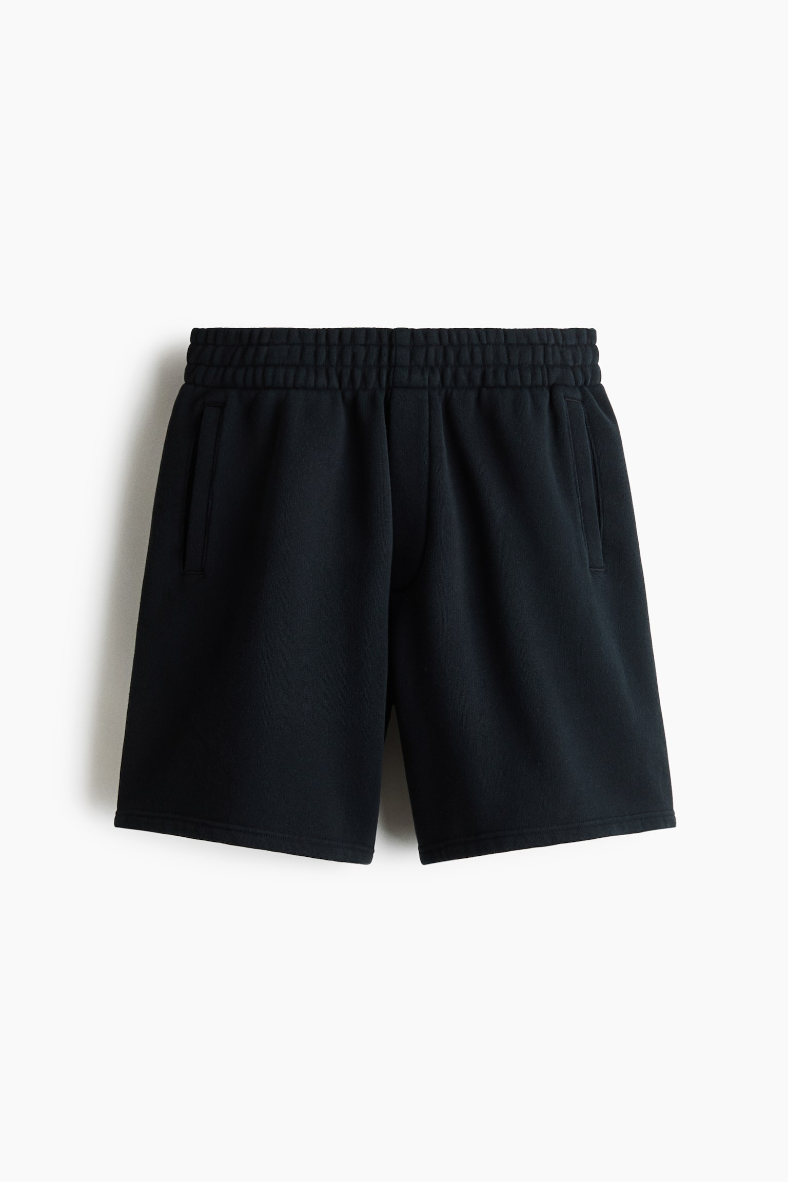 Shorts Relaxed Fit en french terry - Negro/Rosa coral/Crema - 1