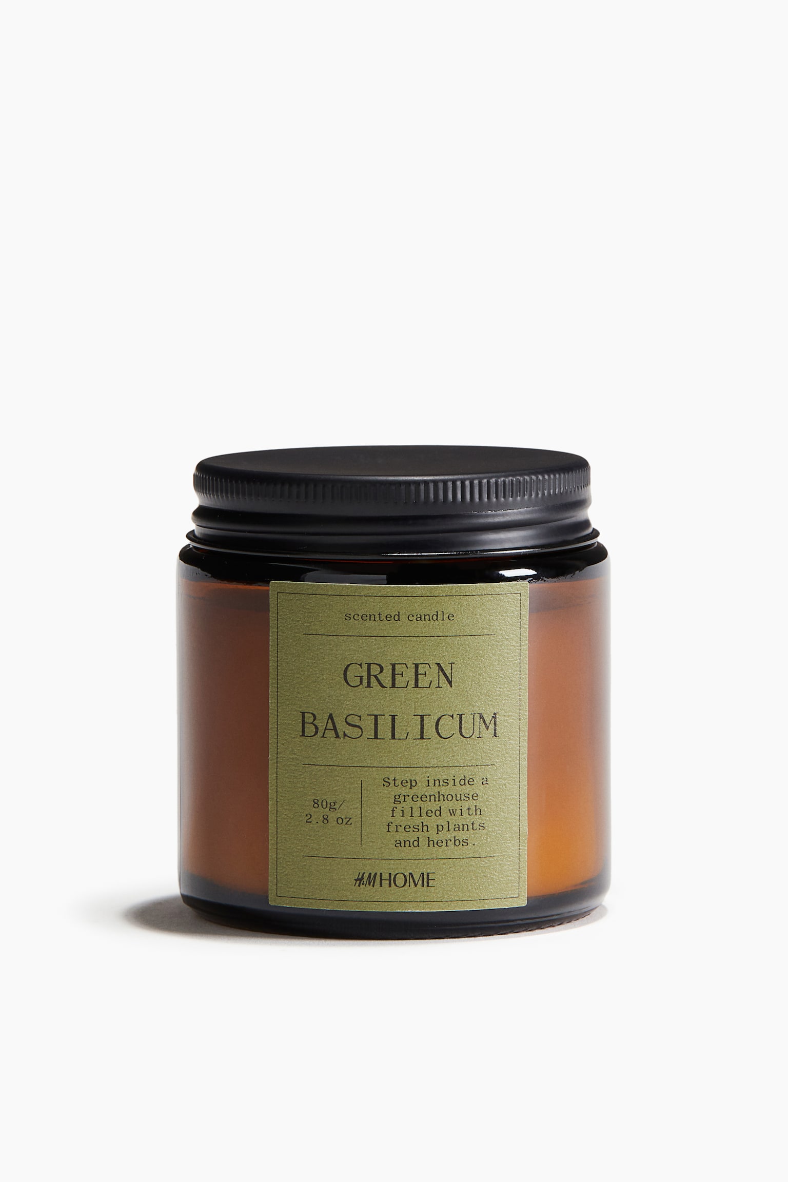 フレグランスキャンドル S ガラスホルダー入り - カーキグリーン／Green Basilicum/ホワイト／Sichuan Fig/ブラック／Hazy Oud/ダークグリーン／Frosty blossom - 1